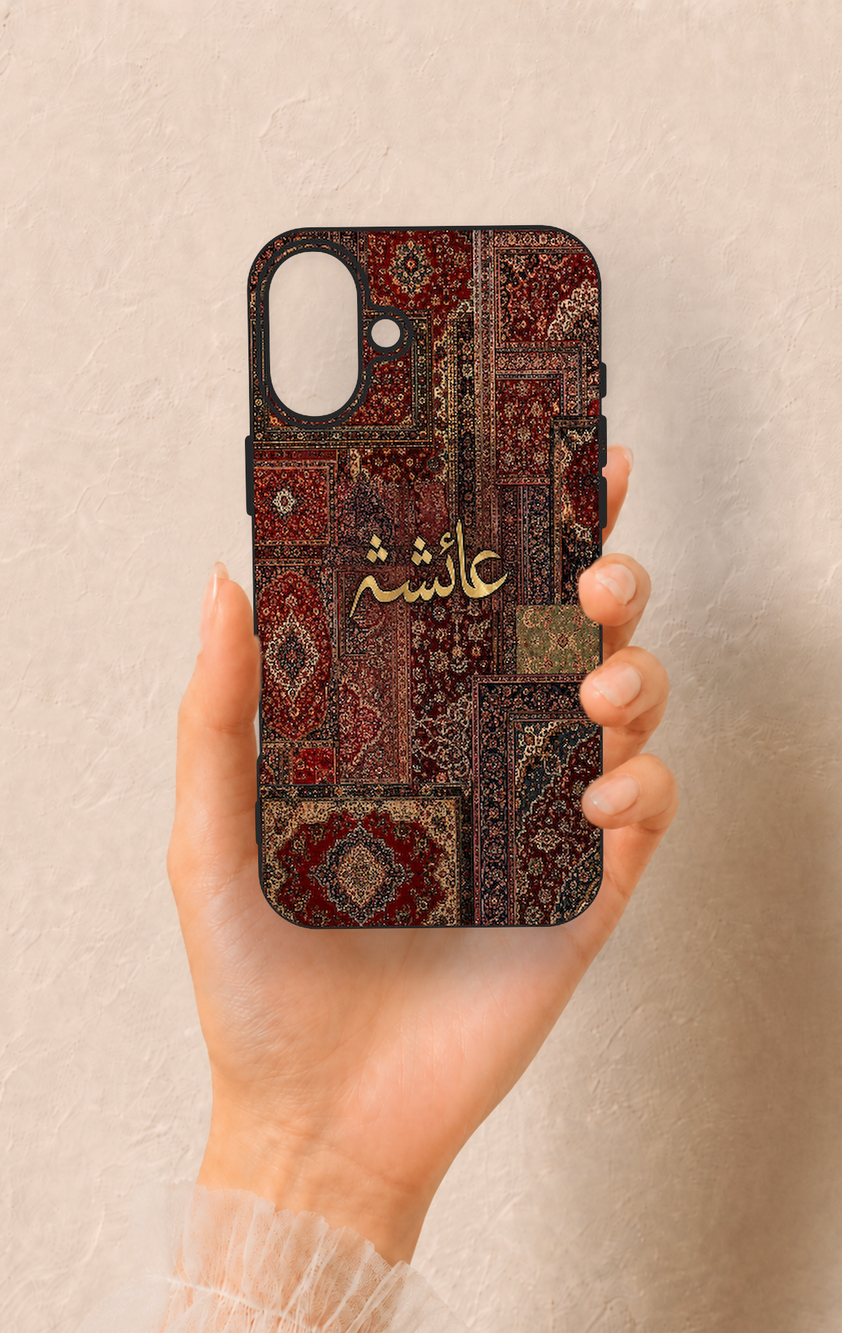 iPhone 16 Plus Uyumlu Vintage Halı Desenli Silikon Kılıf