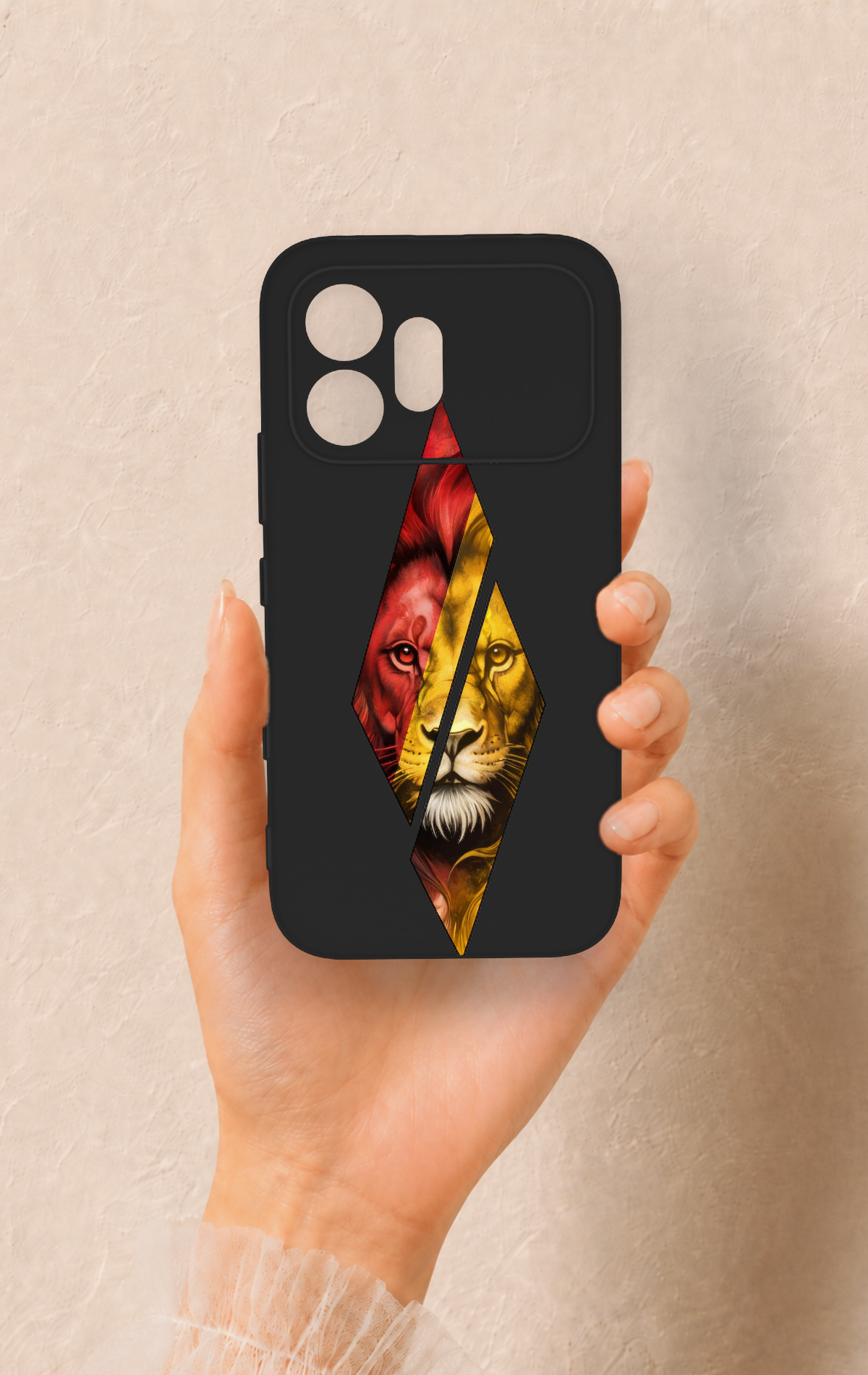 Honor 600 Uyumlu Kesik Aslan Desenli Silikon Kılıf