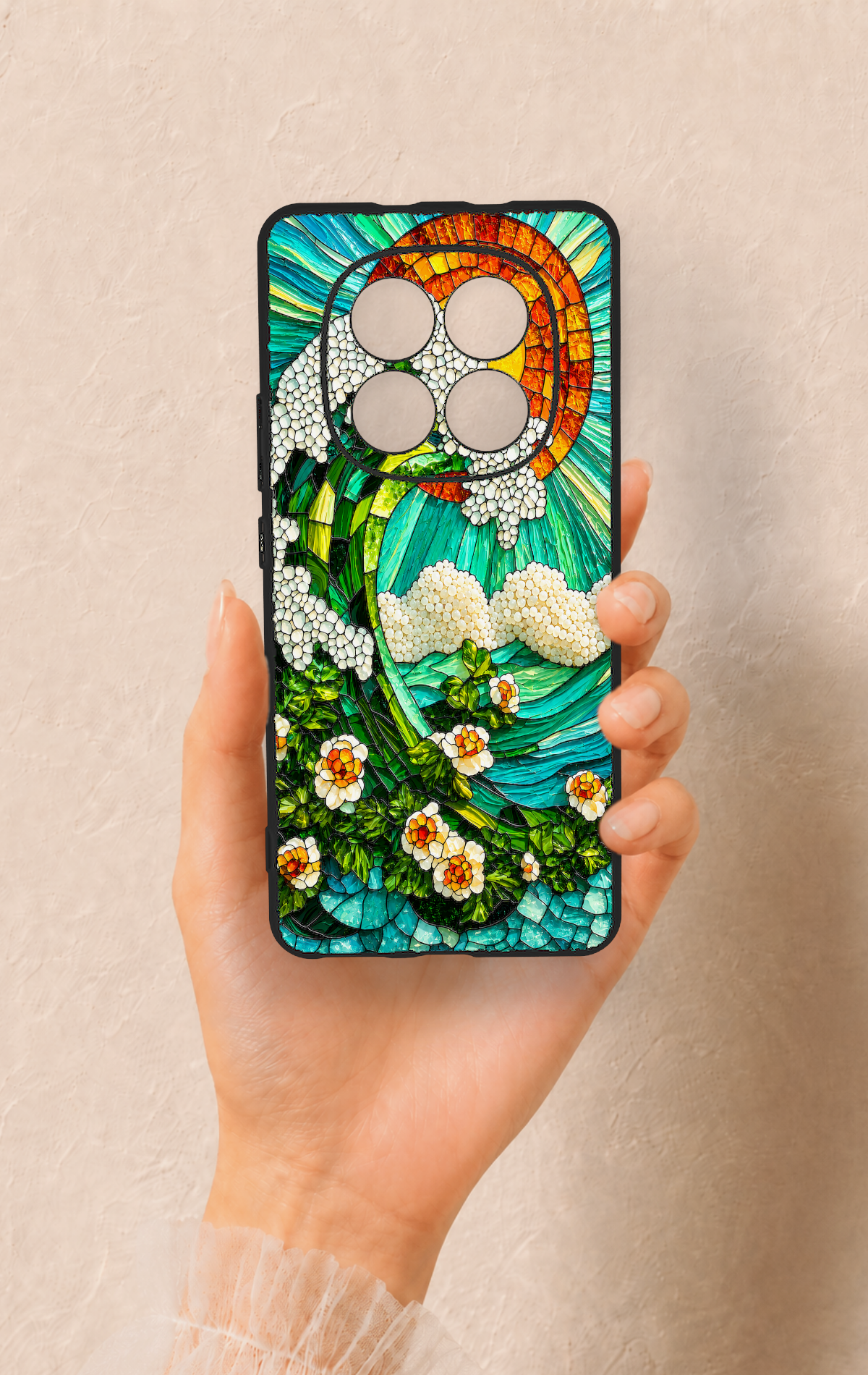 REDMİ NOTE 15 4G Uyumlu Mozaik Okyanus Dalgası Desenli Silikon Kılıf