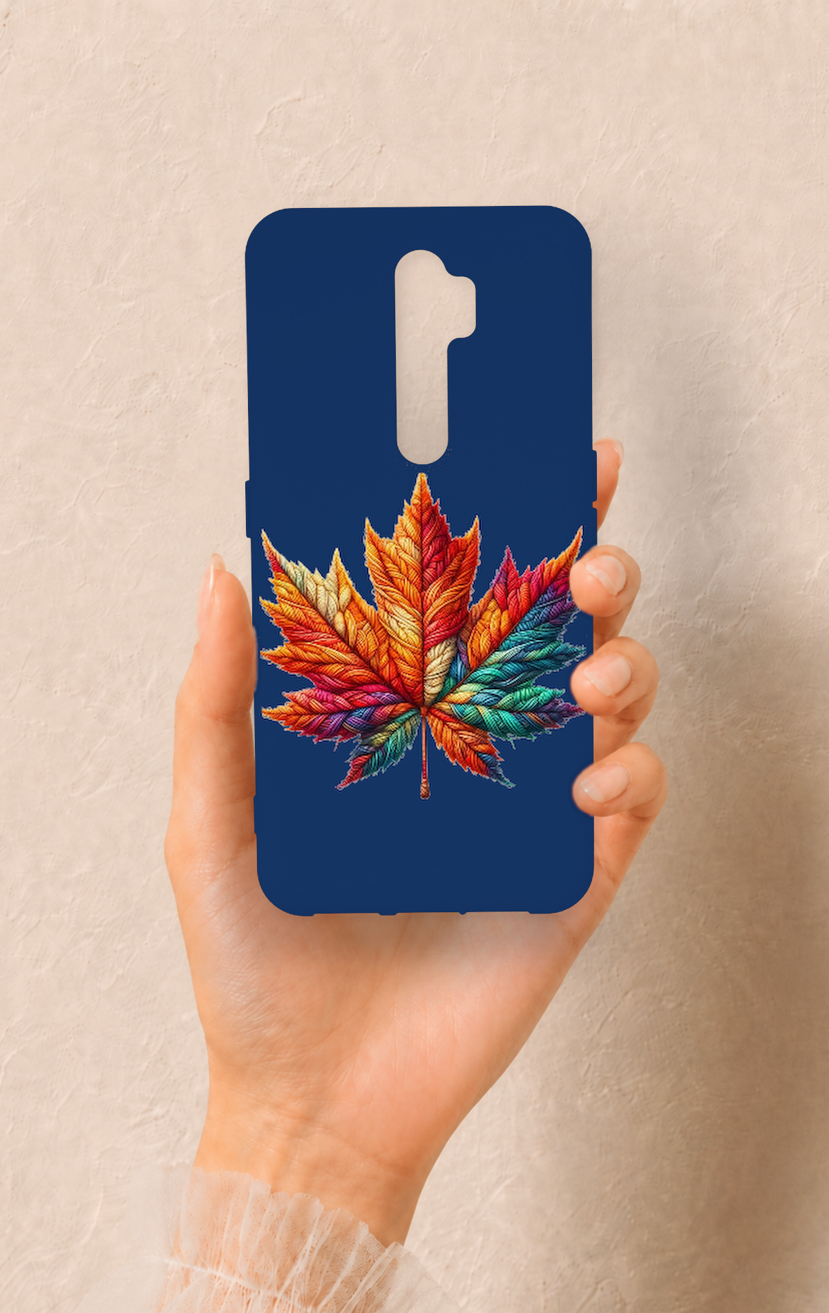 Oppo A9 2020 Uyumlu Renkli Yaprak Desenli Silikon Kılıf