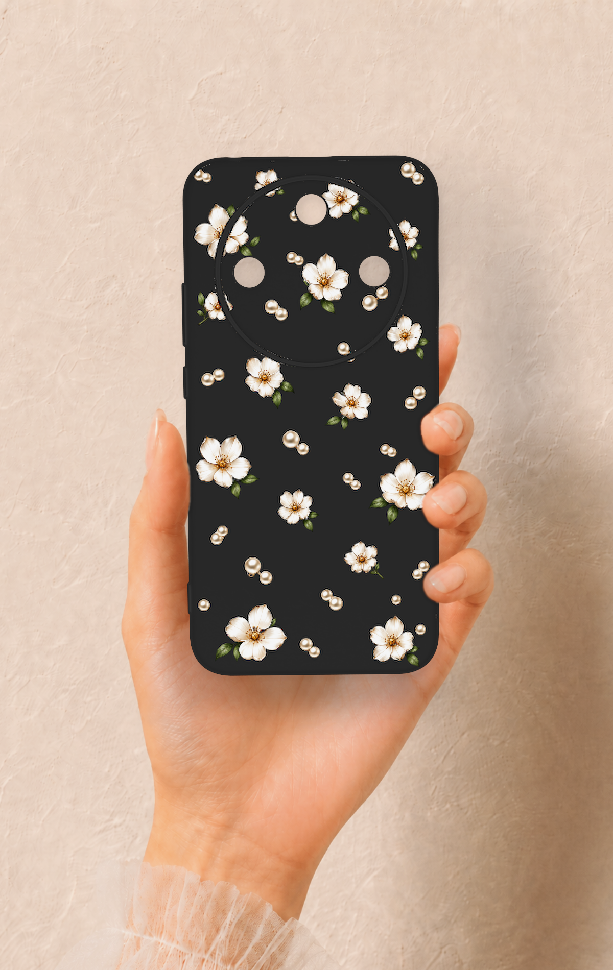 Honor Magic 8 Lite Uyumlu İnci Papatya Desenli Silikon Kılıf