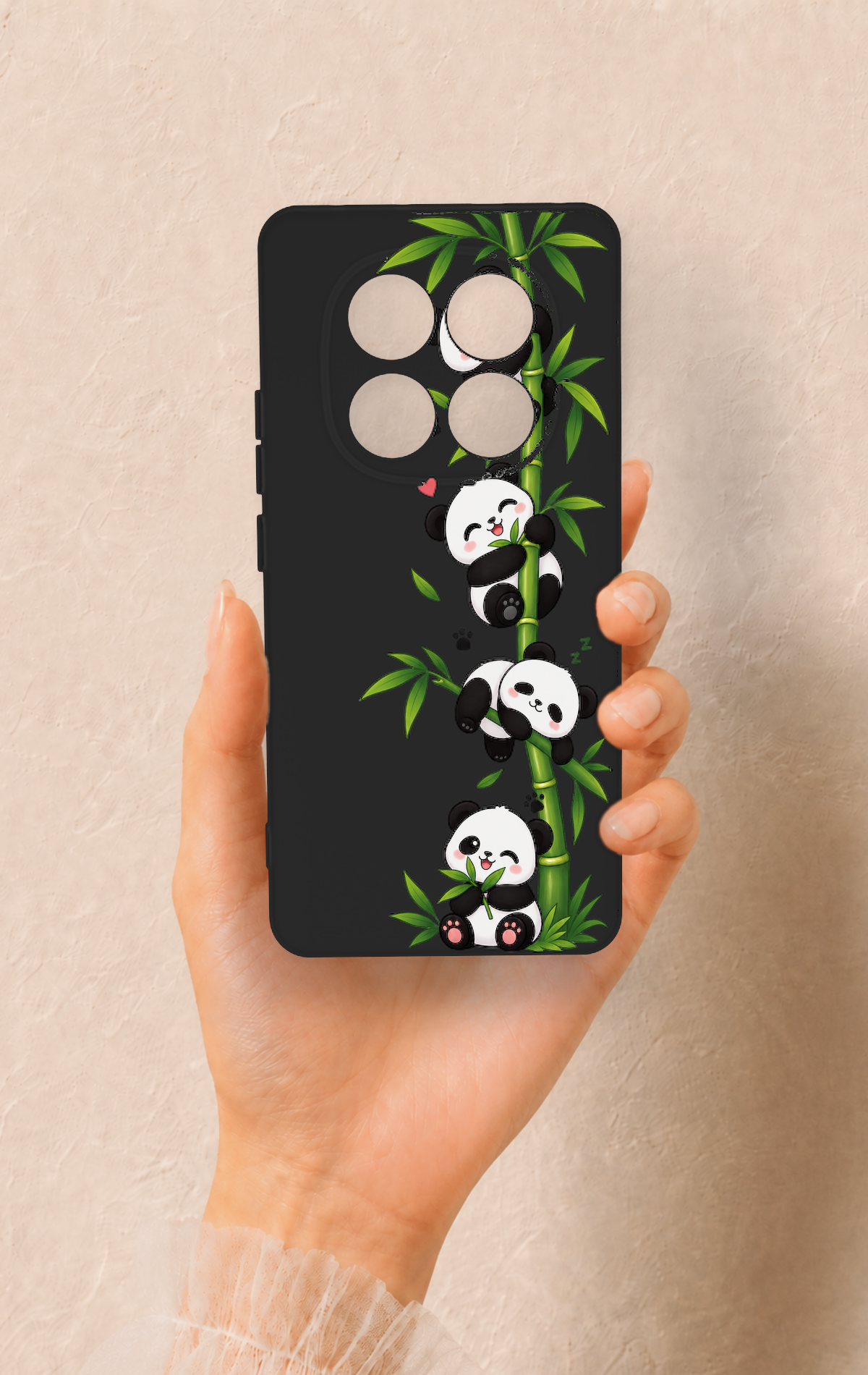 Redmi Note 14 Pro 5G Uyumlu Sevimli Panda Bambu Desenli Silikon Kılıf