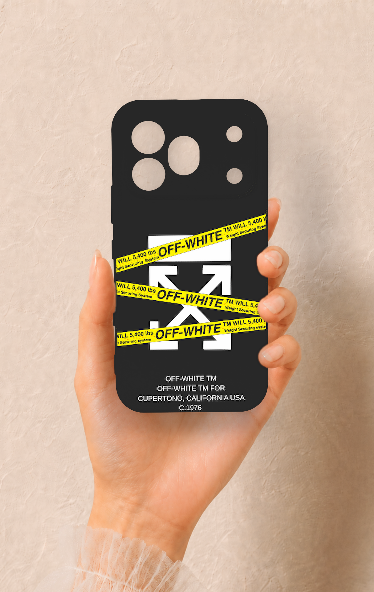 Honor 600 Pro Uyumlu Off White Desenli Silikon Kılıf