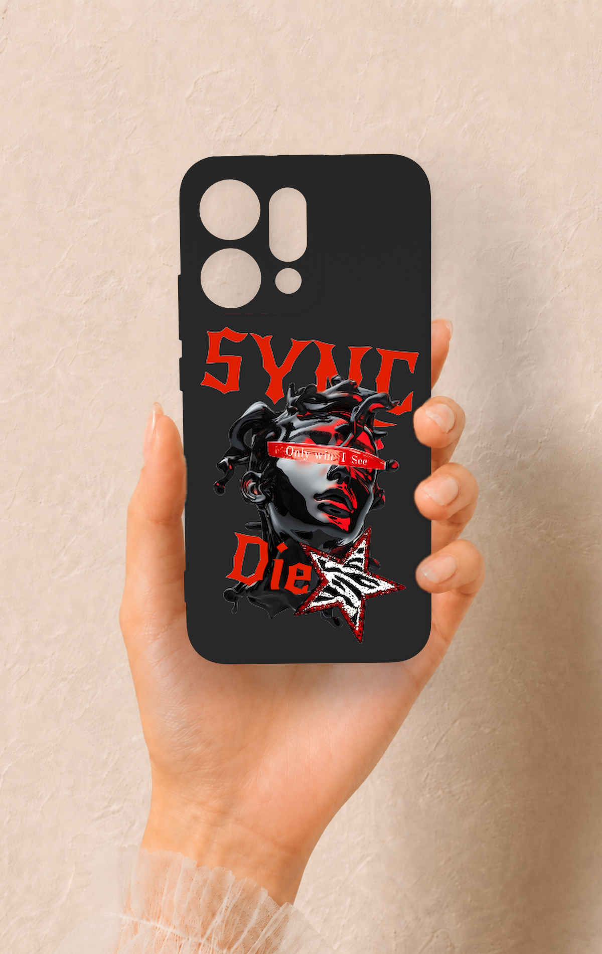 Oppo Reno 14 Uyumlu Sync Die Desenli Silikon Kılıf