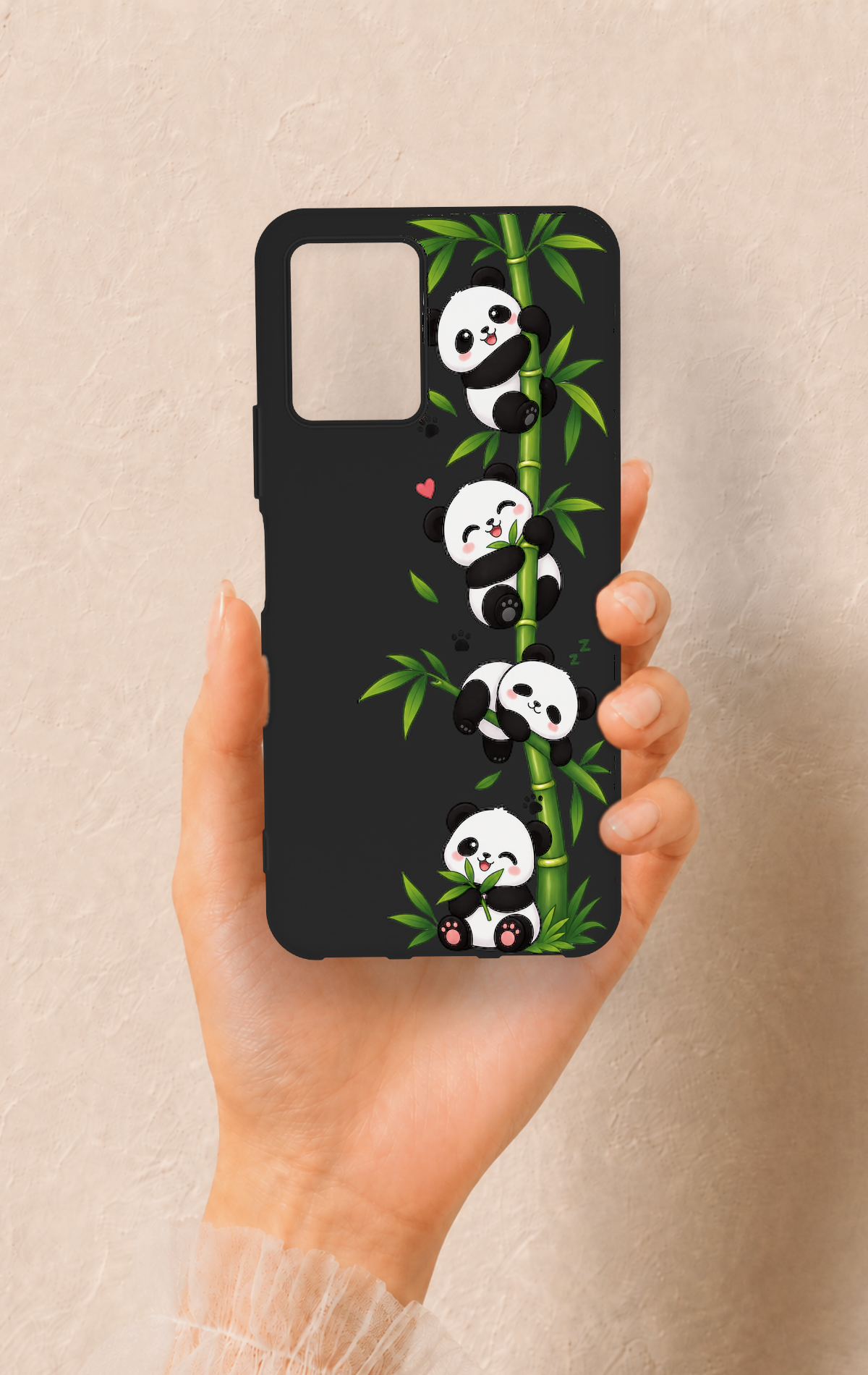 Vivo Y33S Uyumlu Sevimli Panda Bambu Desenli Silikon Kılıf