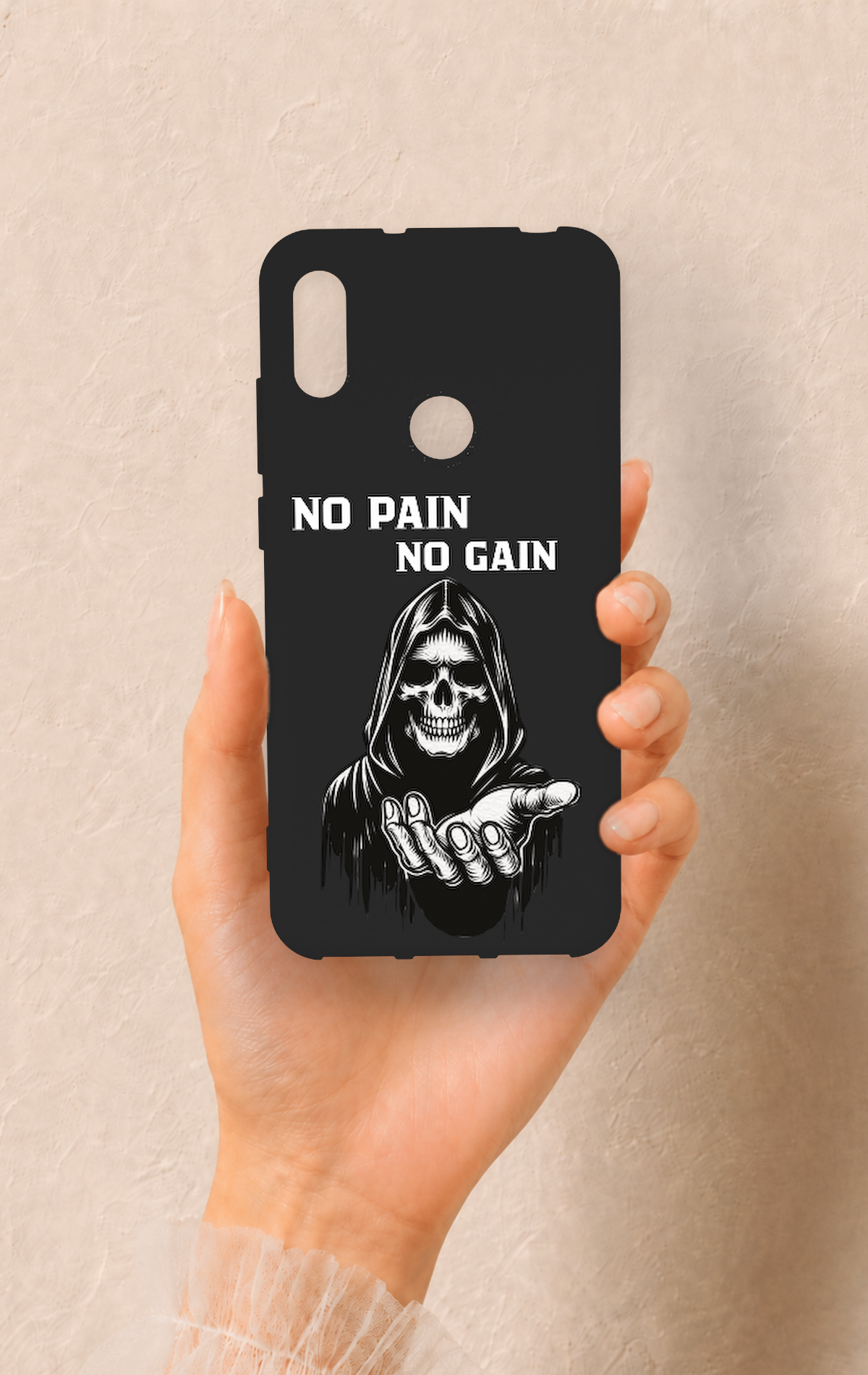 Huawei Y6 2019 Uyumlu No Pain No Gain Desenli Silikon Kılıf