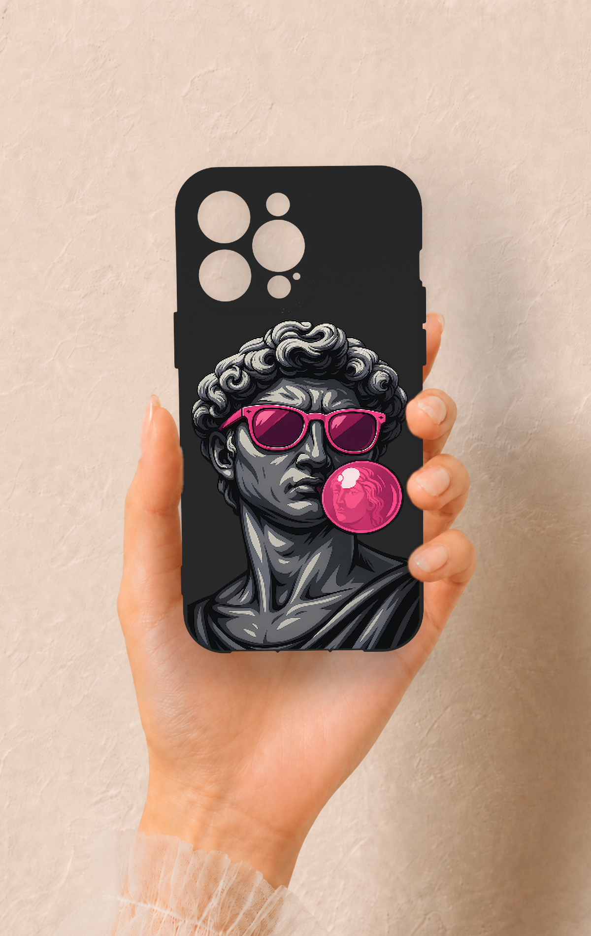 iPhone 14 Pro Max Uyumlu Pop David Desenli Silikon Kılıf