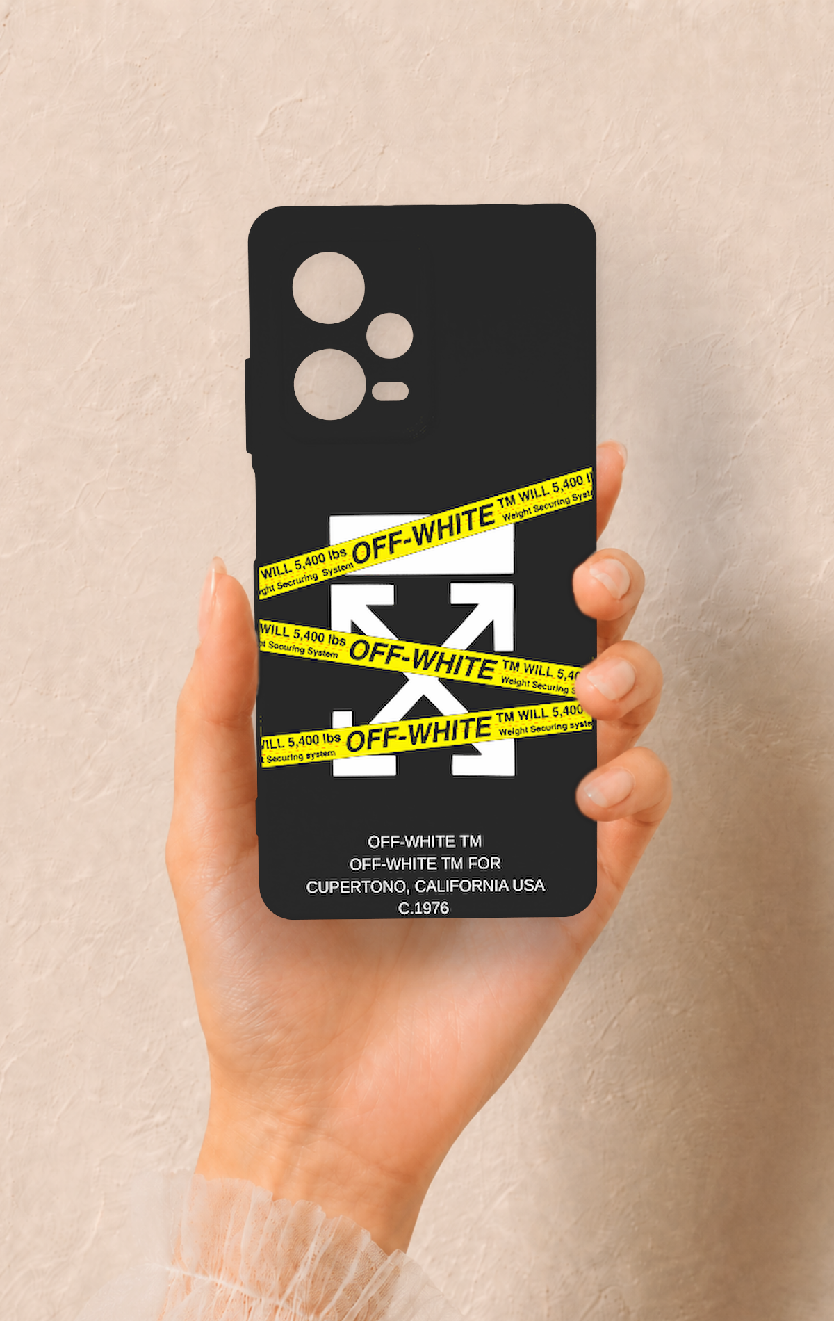 Redmi Note 12 Pro 5G Uyumlu Off White Desenli Silikon Kılıf