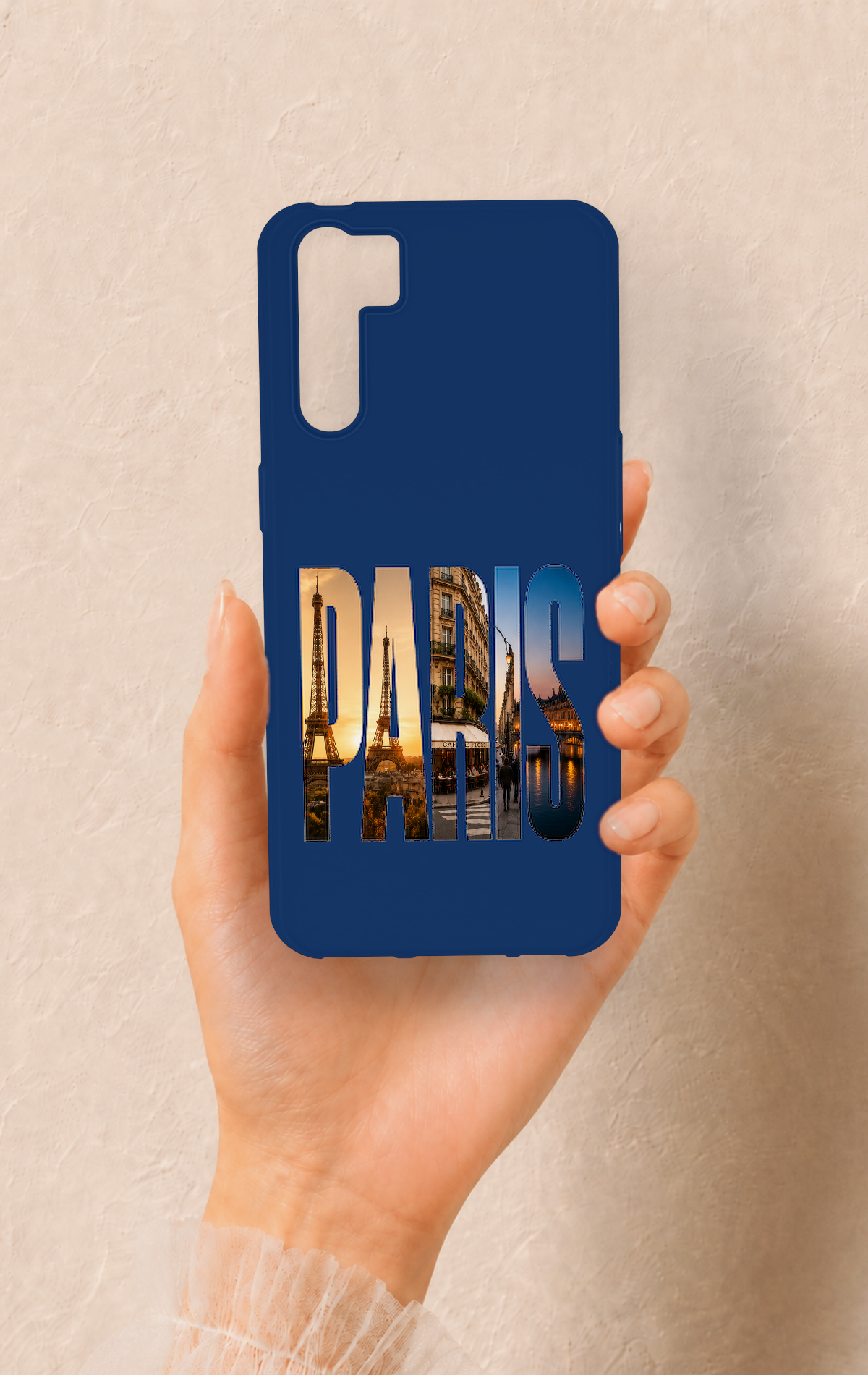 Oppo A91 Uyumlu Paris Desenli Silikon Kılıf