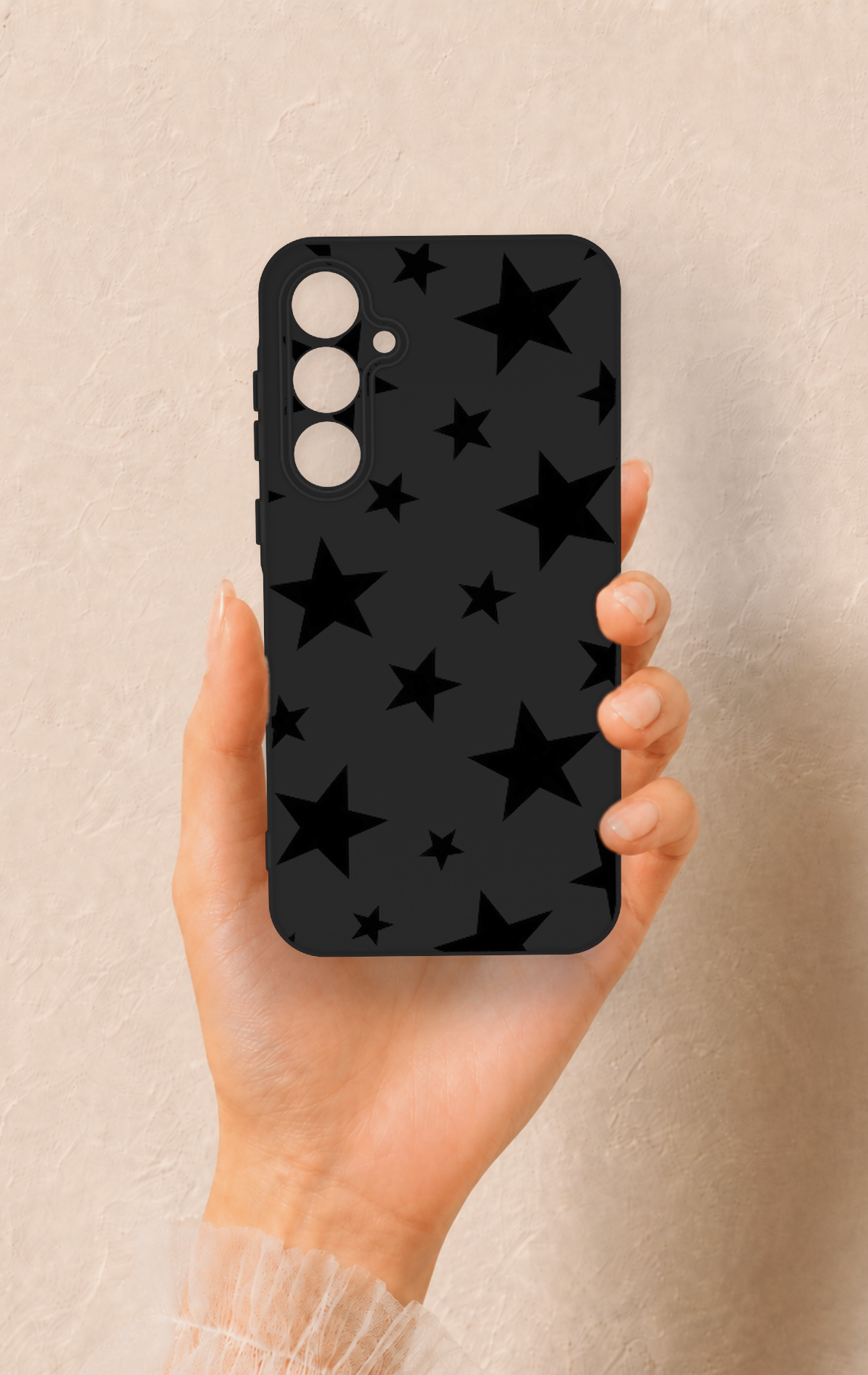 Samsung A35 Uyumlu Siyah Star Desenli Silikon Kılıf