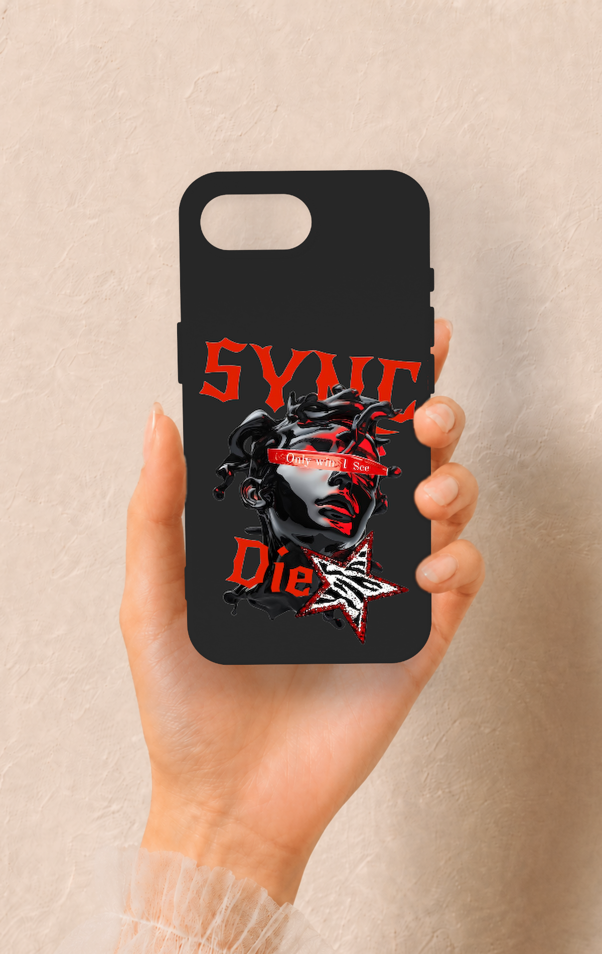 iPhone 16E Uyumlu Sync Die Desenli Silikon Kılıf