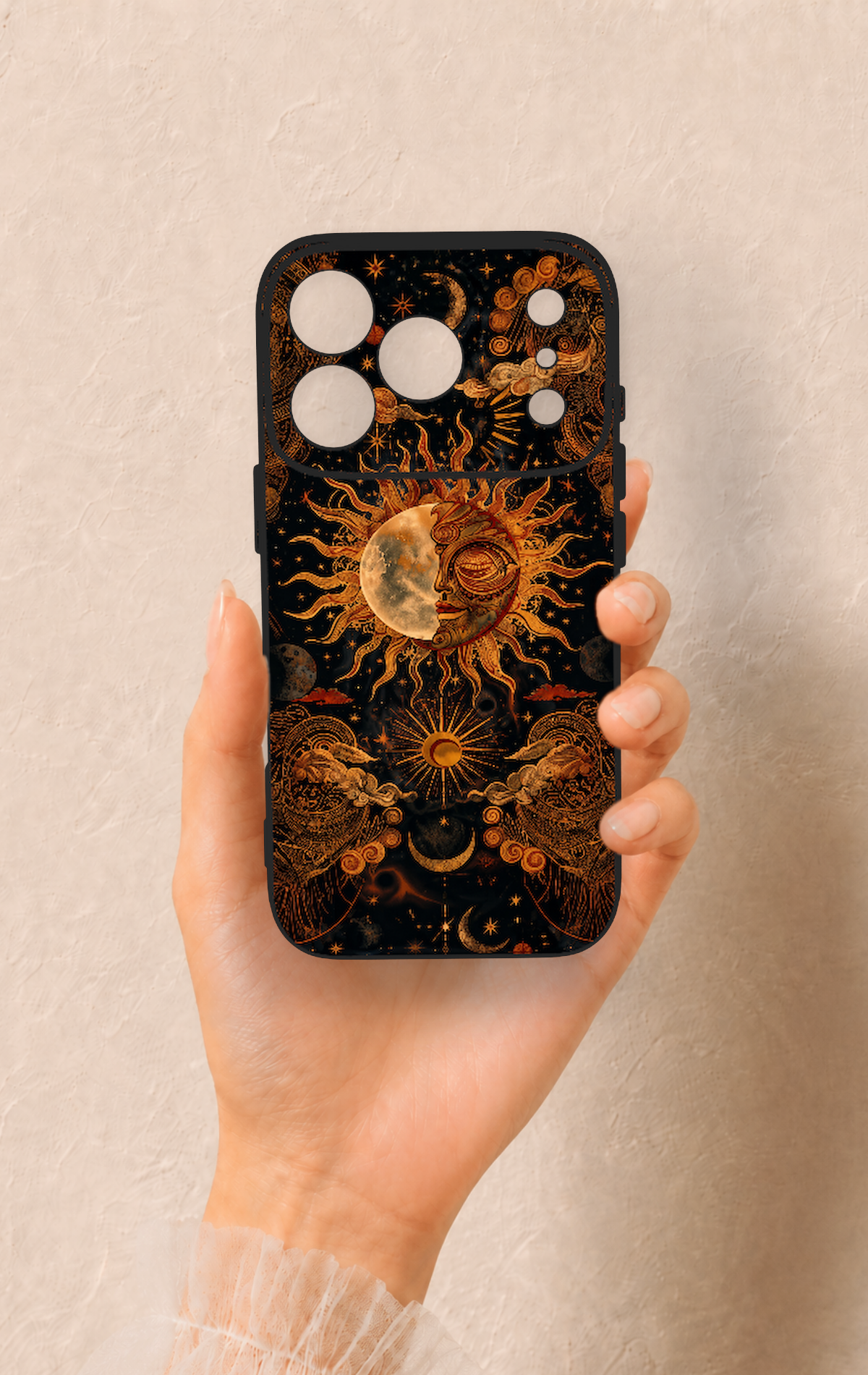 iPhone 17 Pro Uyumlu Mistik Güneş Desenli Silikon Kılıf
