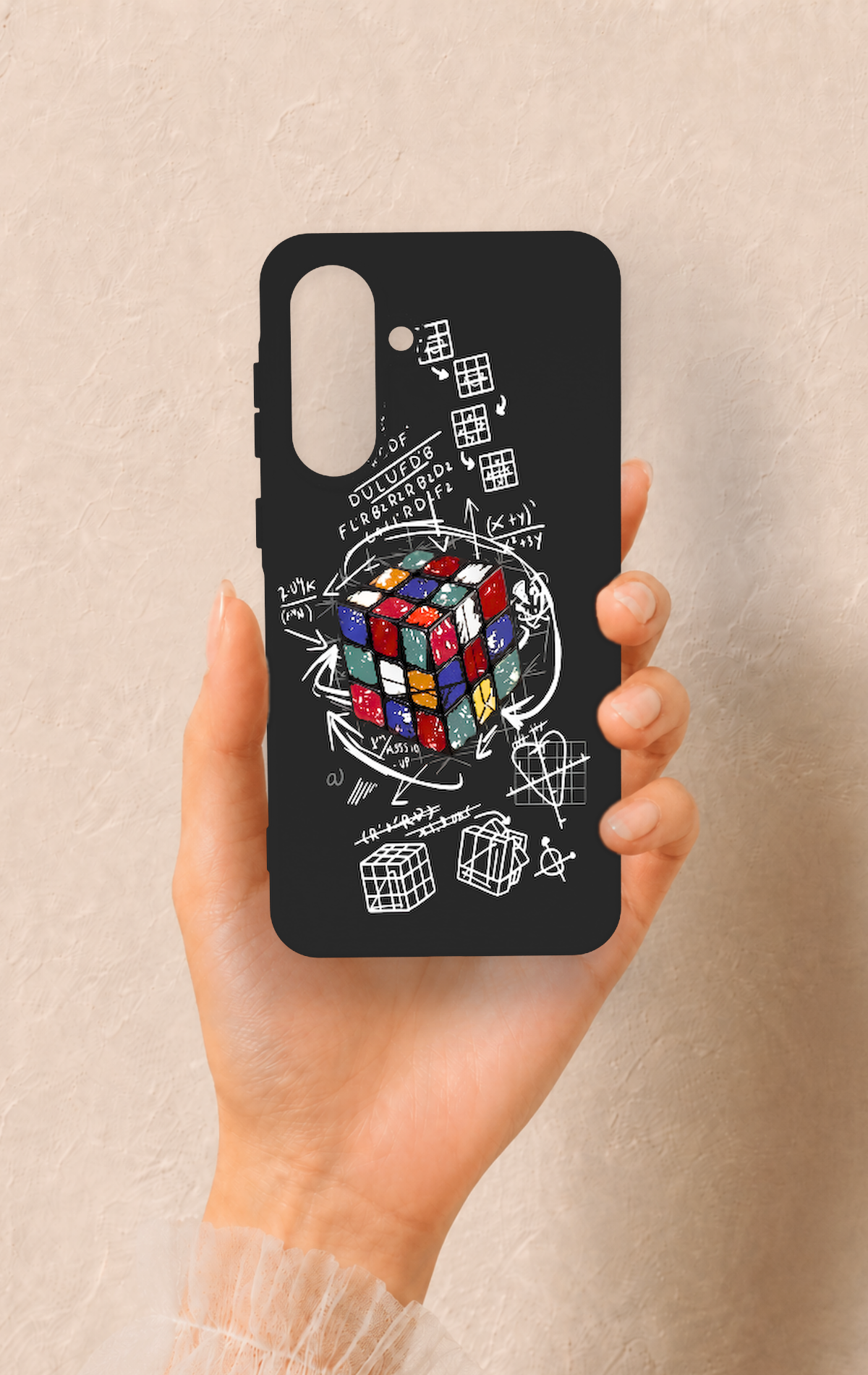 Samsung A56 Uyumlu Rubik Küb Desenli Silikon Kılıf