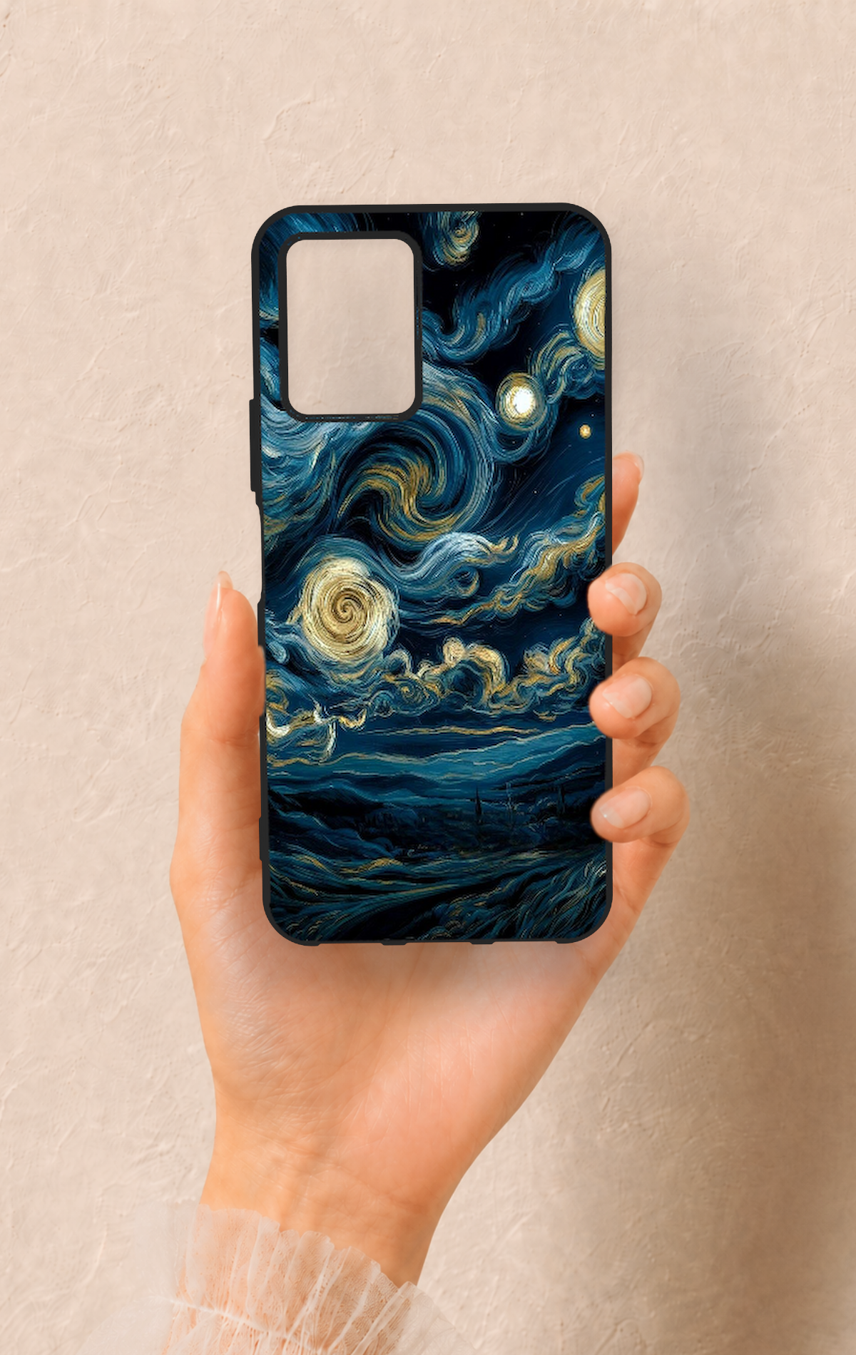 Vivo Y21S Uyumlu Yıldızlı Gece Desenli Silikon Kılıf