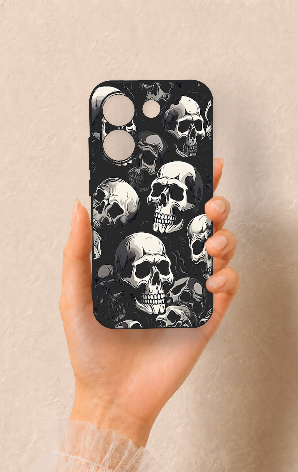 Poco X8 Pro Uyumlu Kuru Kafa Desenli Silikon Kılıf
