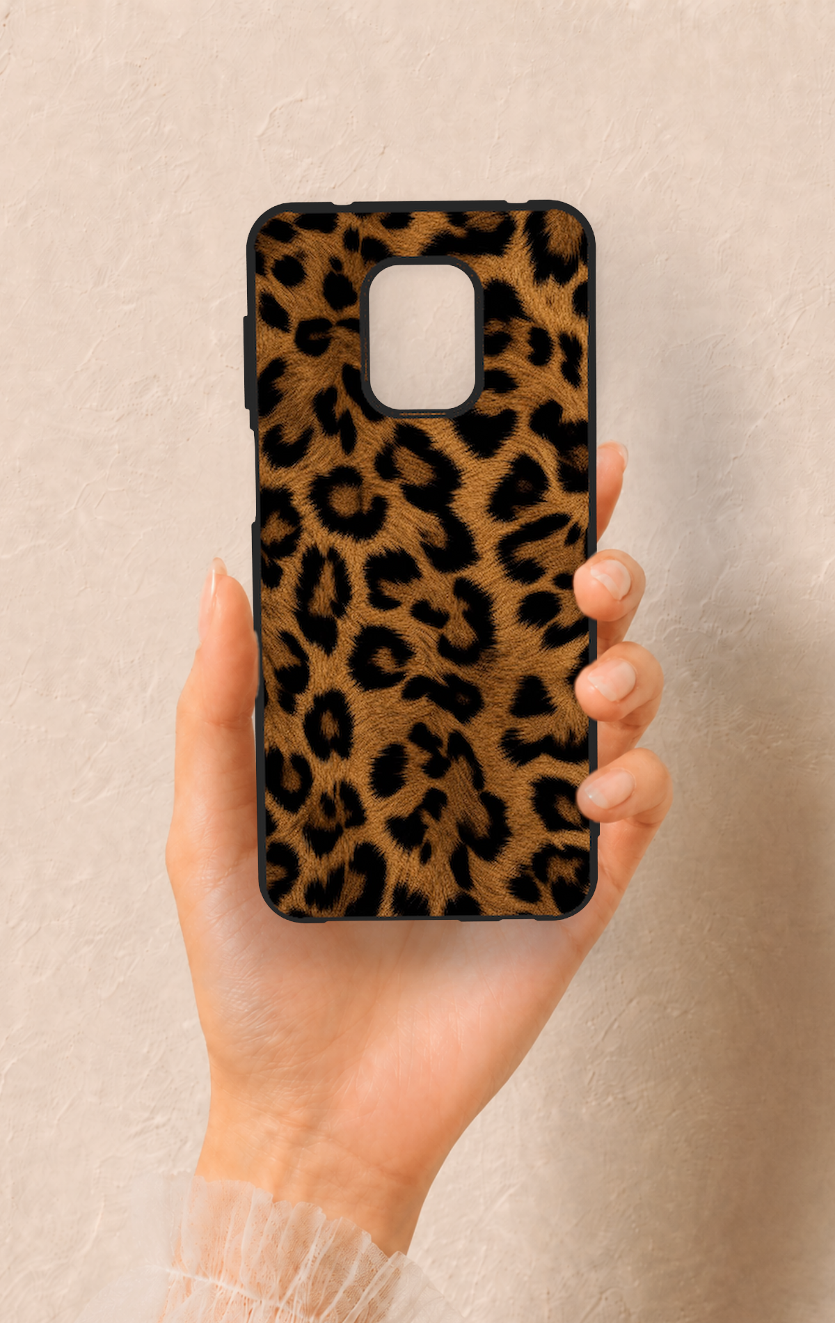 Redmi Note 9 Pro 9S Uyumlu Koyu Leopar Deri Desenli Silikon Kılıf