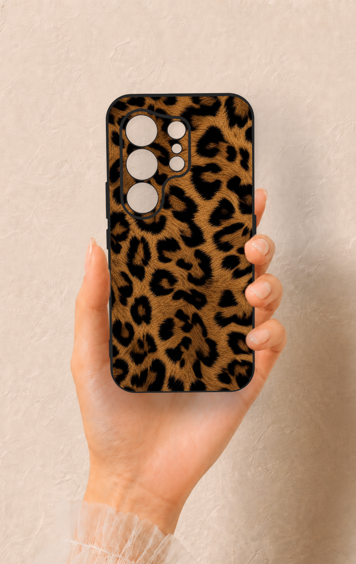 Tecno Camon 50 4G Uyumlu Koyu Leopar Deri Desenli Silikon Kılıf