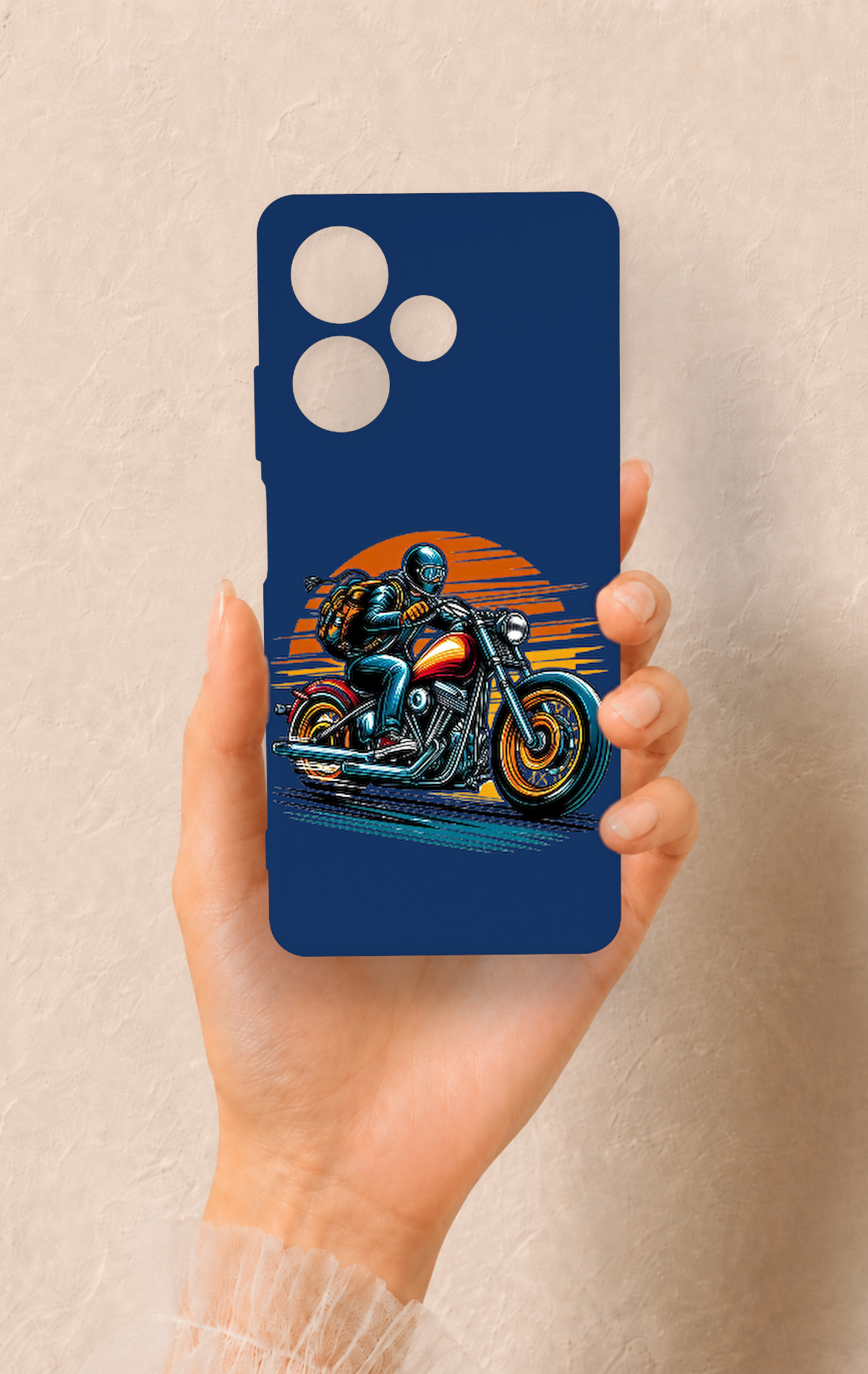 İnfinix Hot 30 Uyumlu Moto Rider Desenli Silikon Kılıf