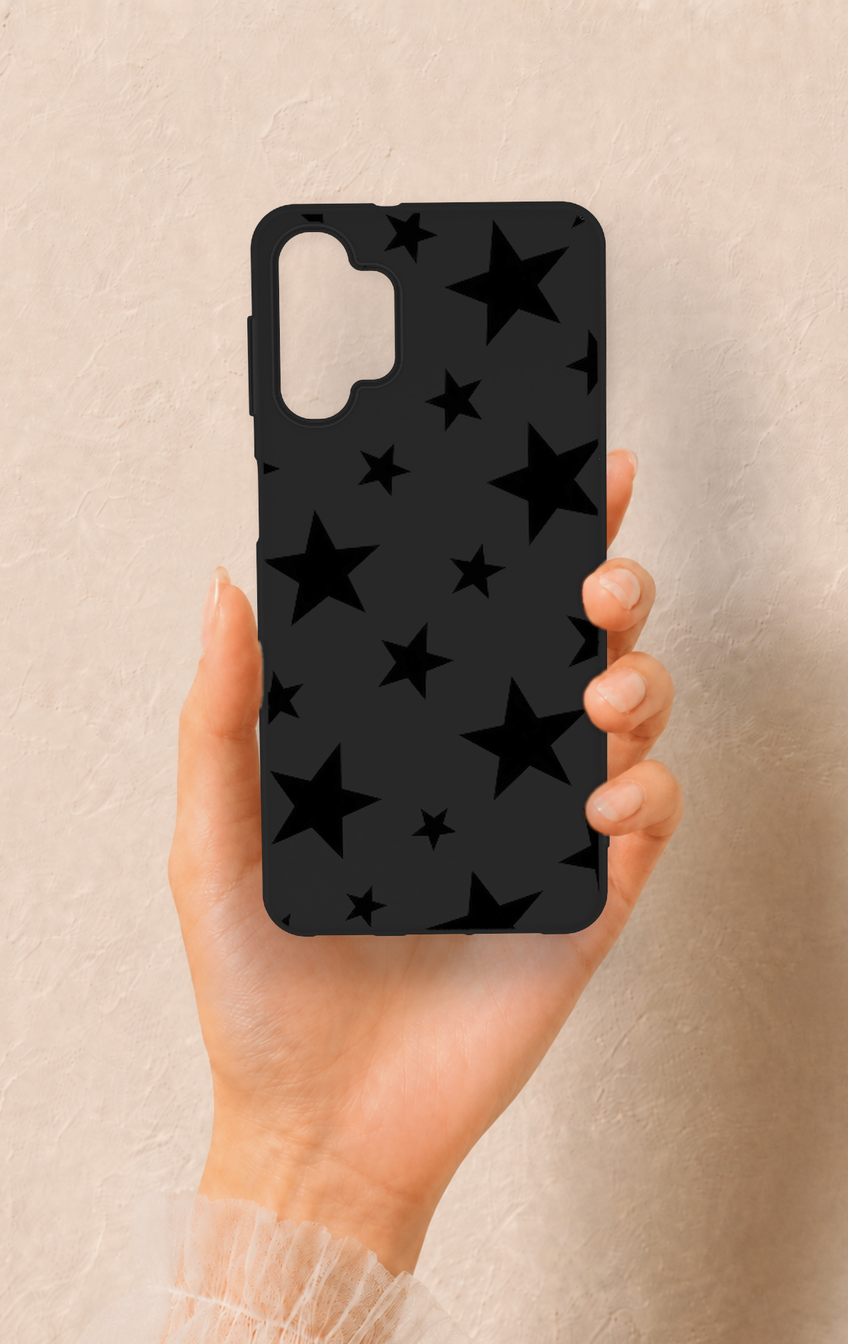 Samsung A32 Uyumlu Siyah Star Desenli Silikon Kılıf