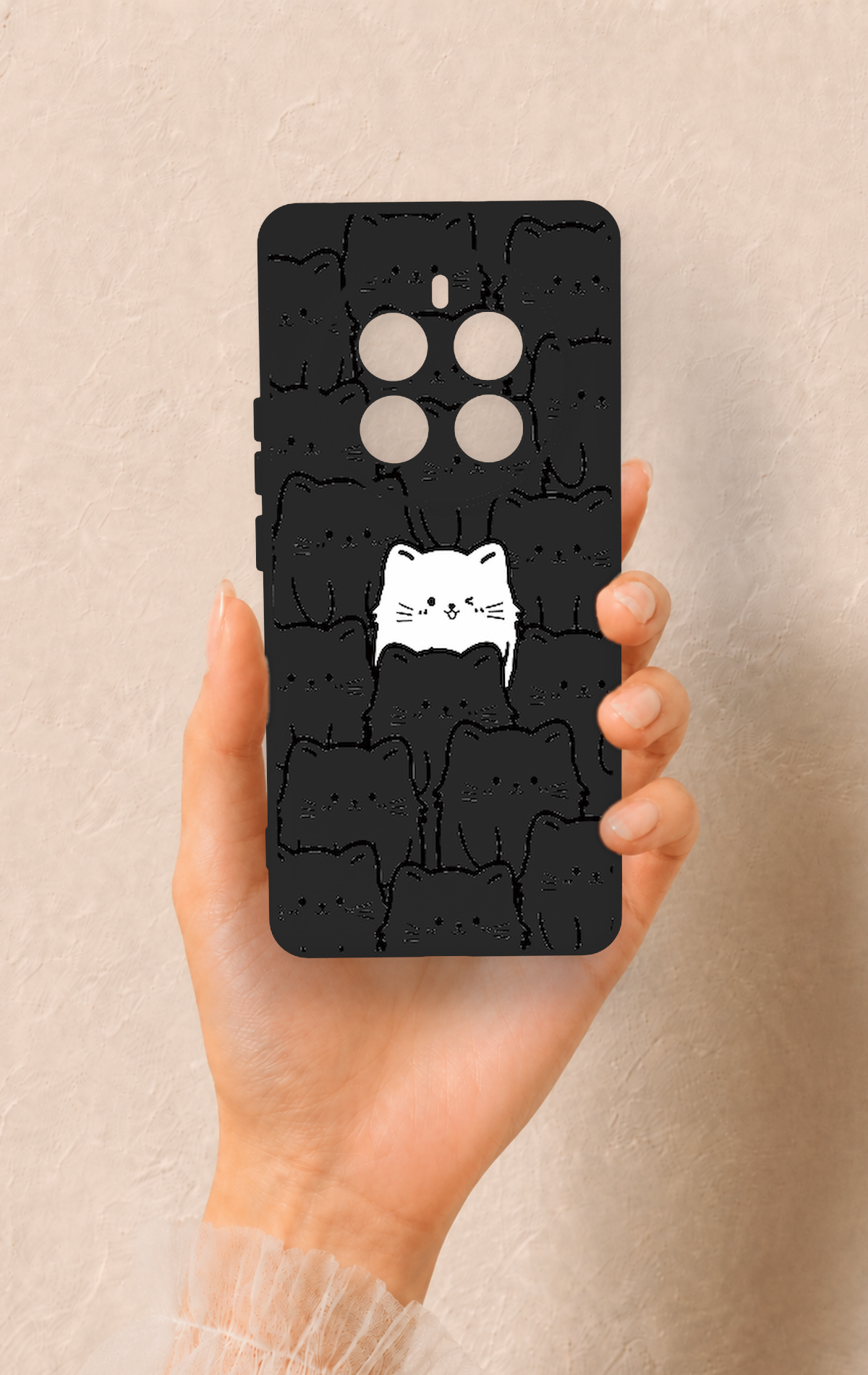 Realme 12 Pro Uyumlu Many Cats Desenli Silikon Kılıf