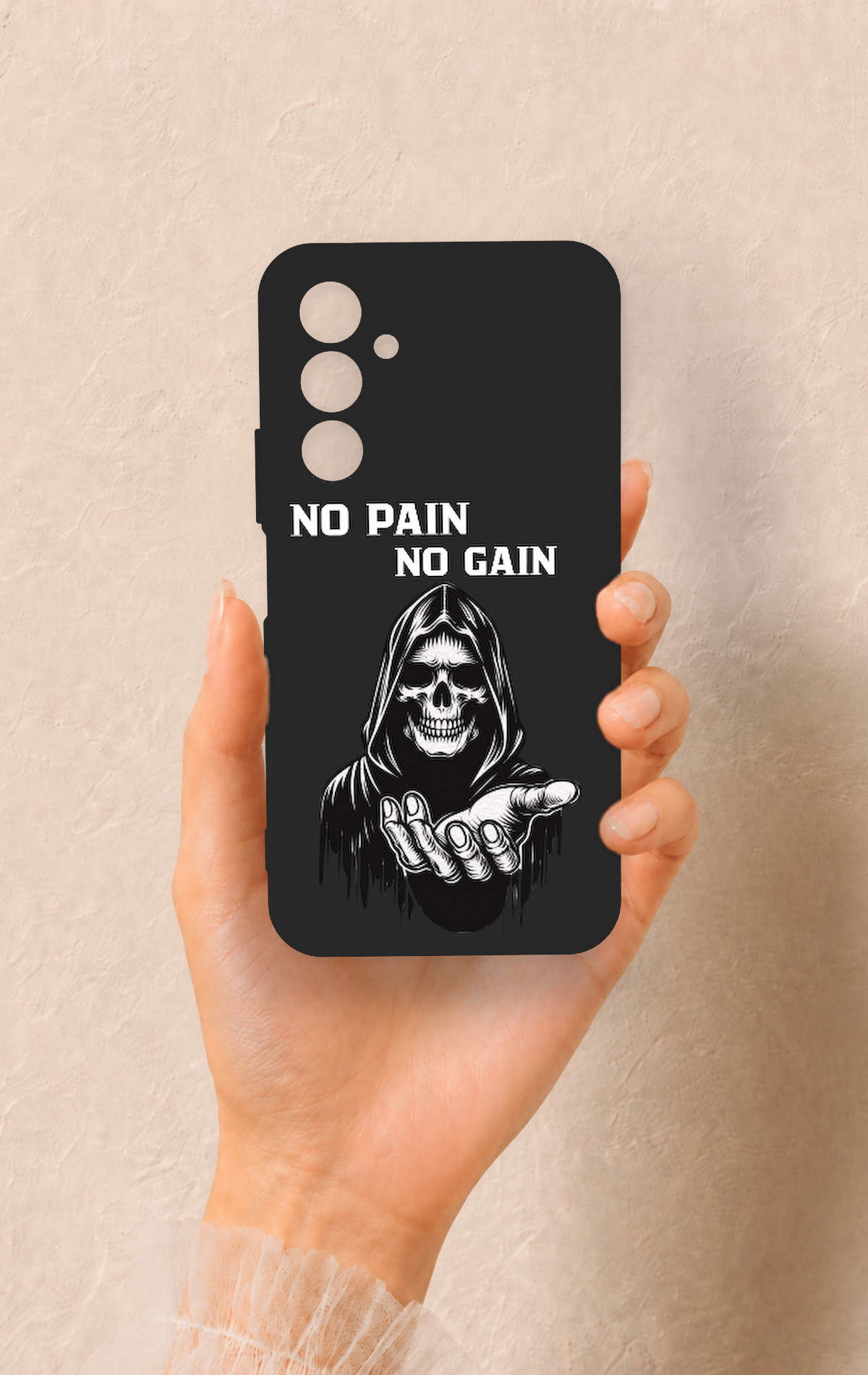 Samssung A54 Uyumlu No Pain No Gain Desenli Silikon Kılıf