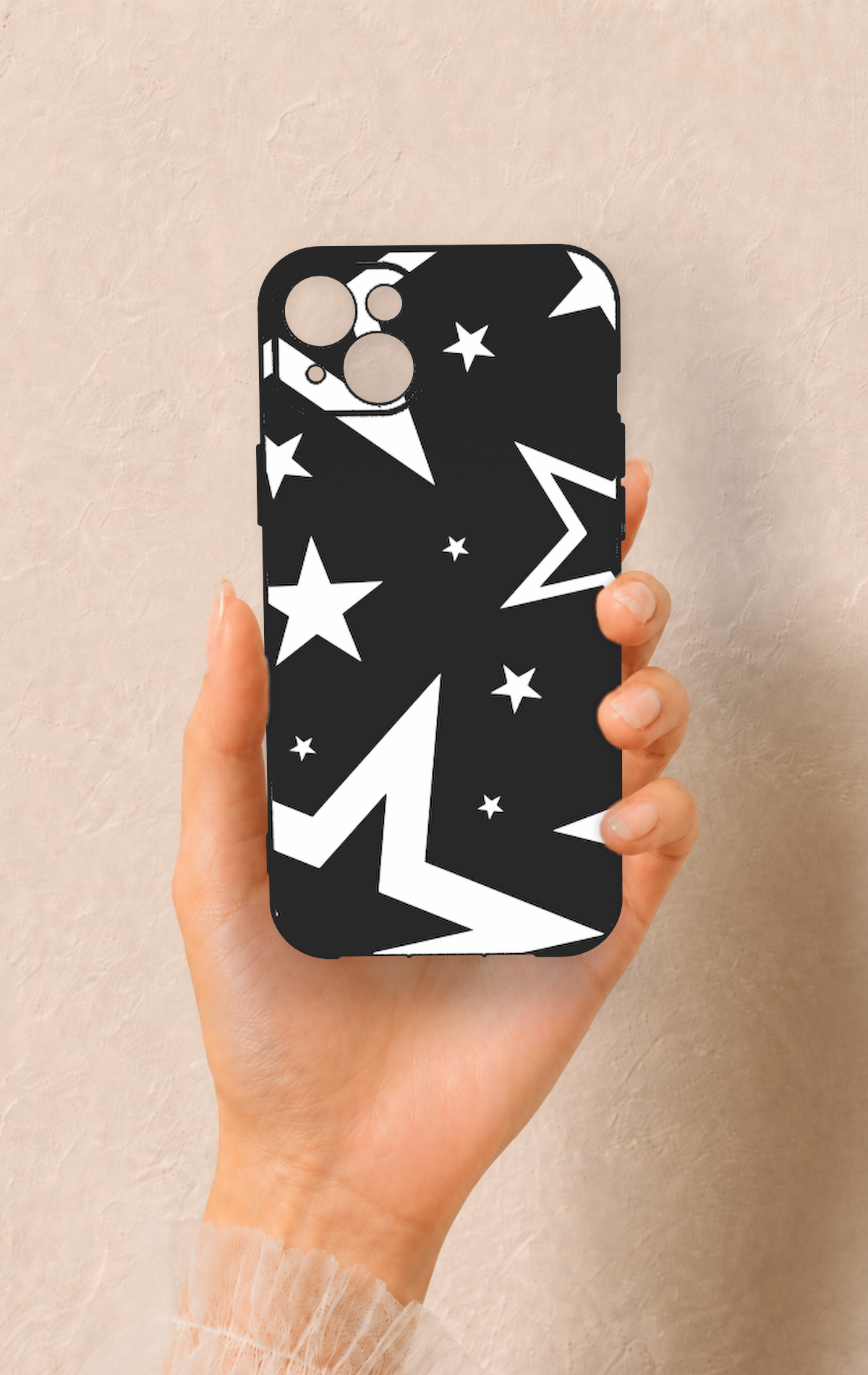 iPhone 14 Plus/15 Plus Uyumlu Siyah Mega Star Desenli Silikon Kılıf