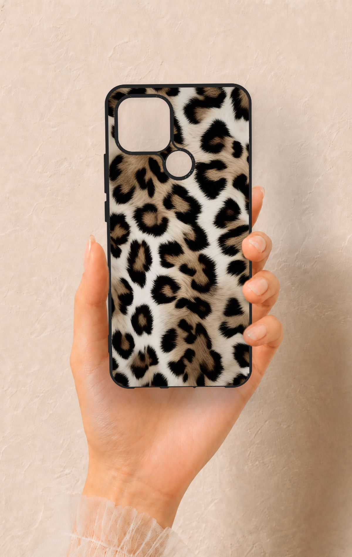 Oppo A15 Uyumlu Leopar Derisi Desenli Silikon Kılıf
