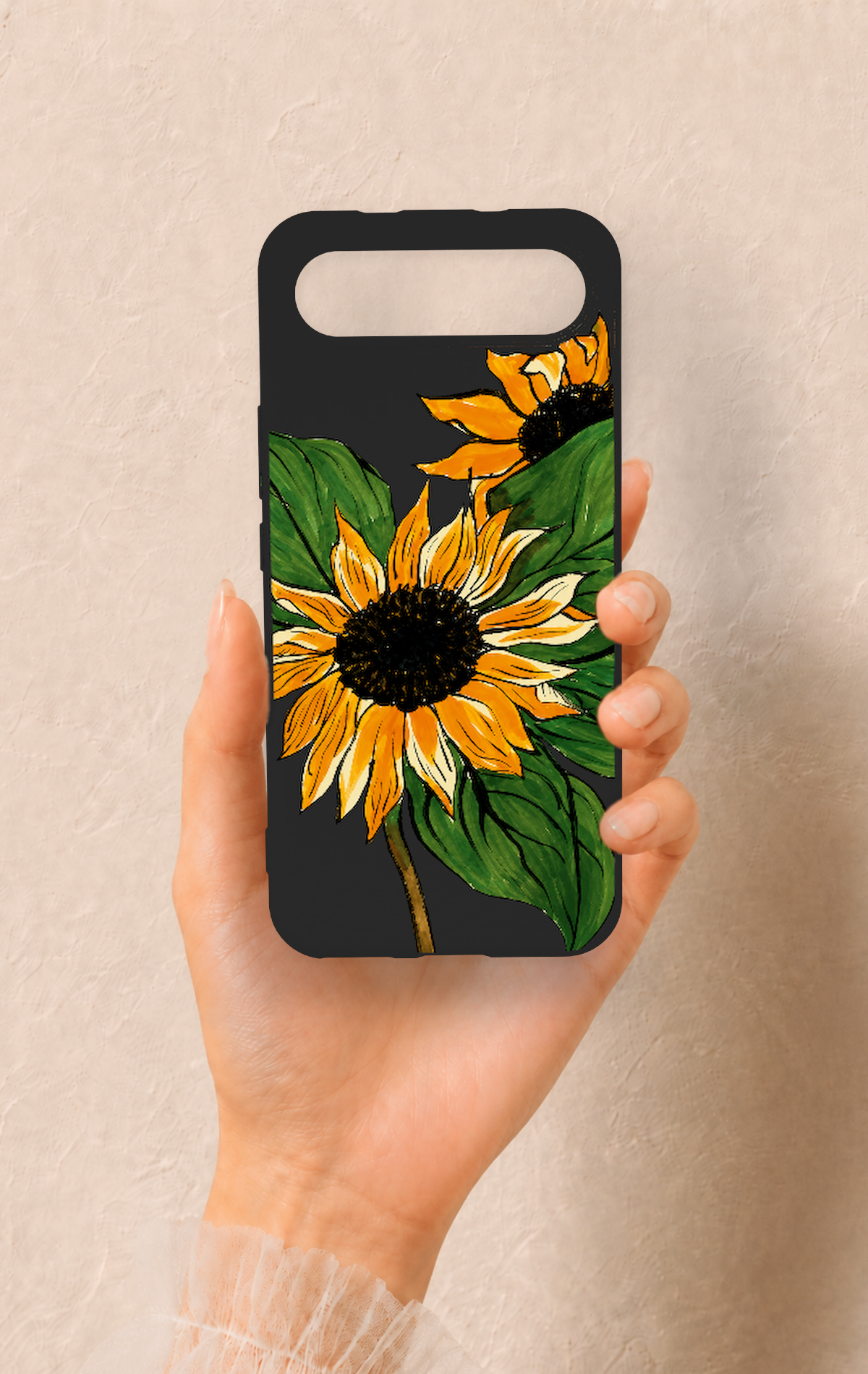 Tecno Spark Slim Uyumlu Ay Çiçeği Desenli Silikon Kılıf