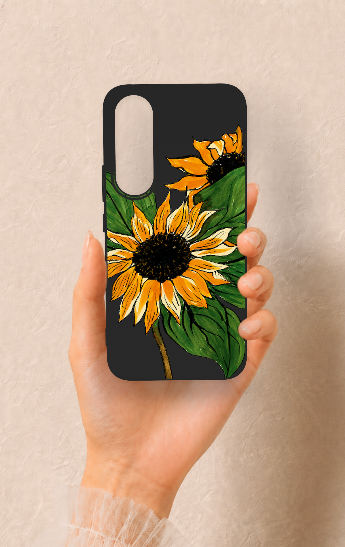 Vivo V70 FE 5G Uyumlu Ay Çiçeği Desenli Silikon Kılıf