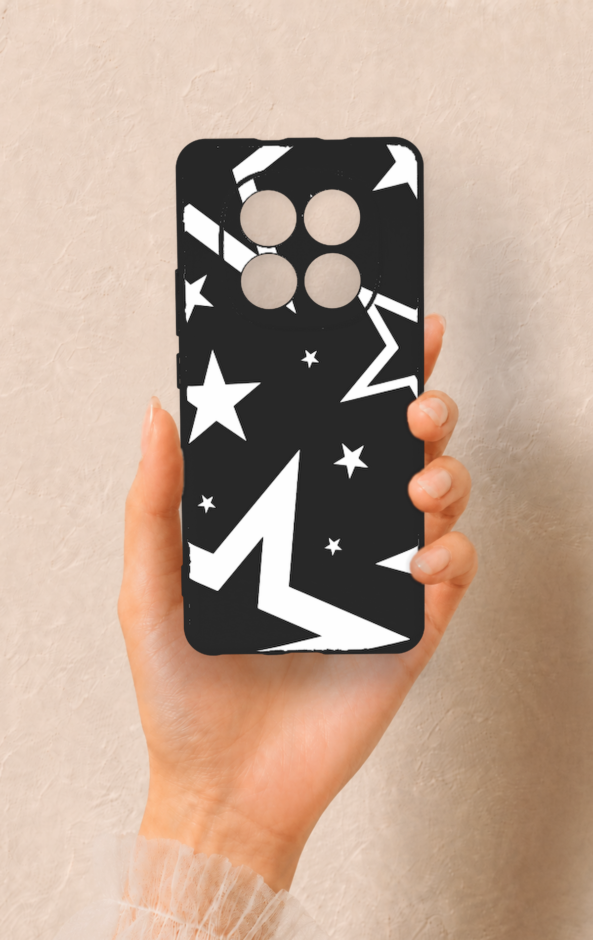 REDMİ NOTE 15 4G Uyumlu Siyah Mega Star Desenli Silikon Kılıf