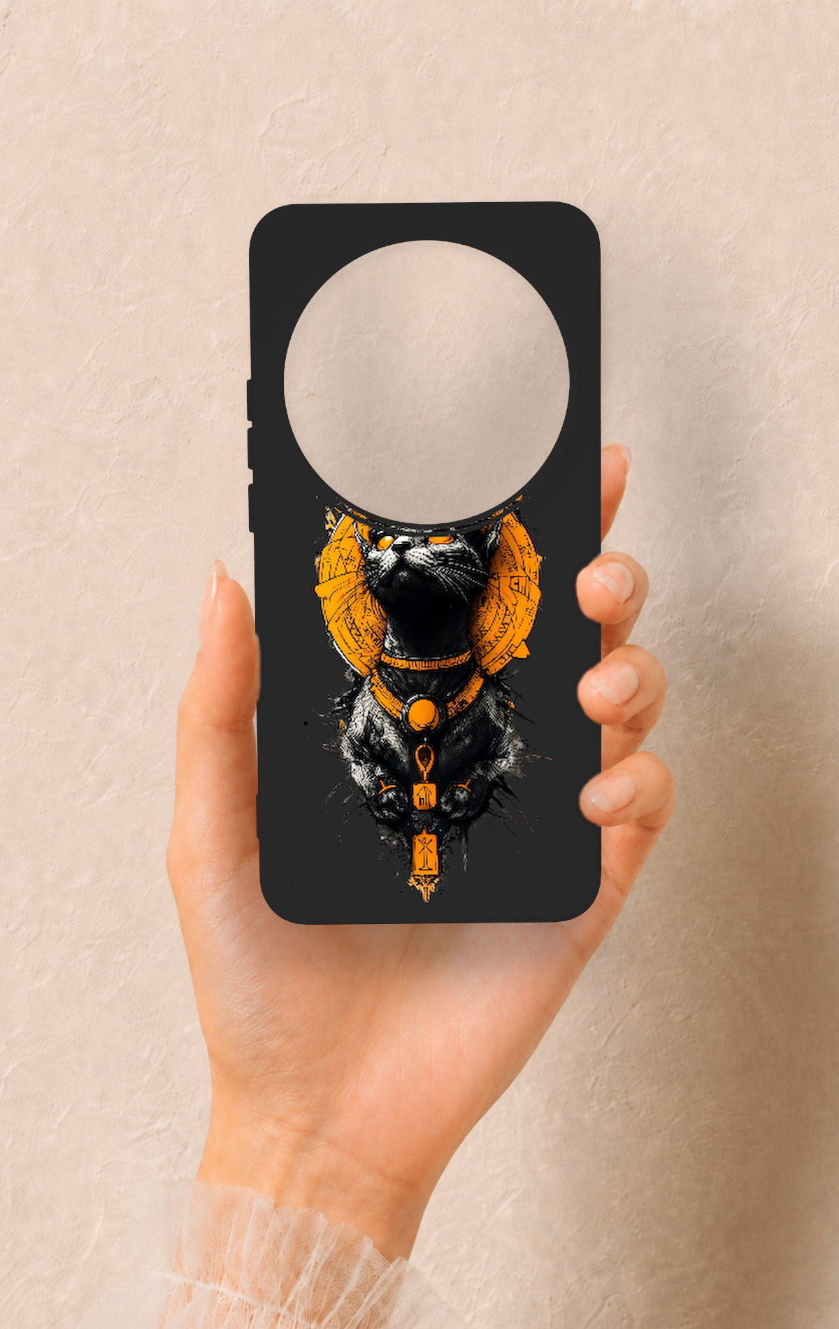 Xiomi Mi 15 Ultra Uyumlu Mısırlı Kedi Tanrısı Desenli Silikon Kılıf