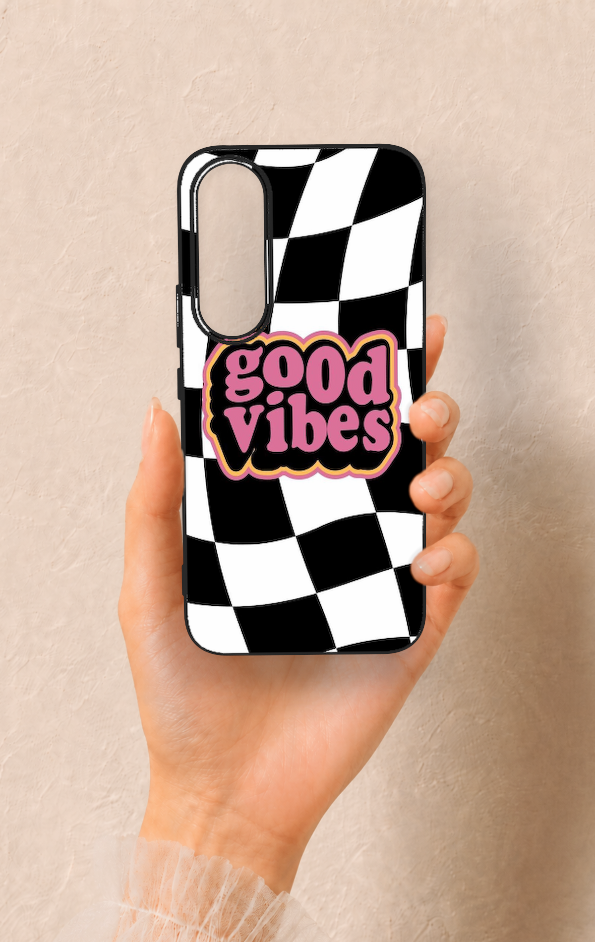 Vivo V70 FE 5G Uyumlu Black Good Vibes Desenli Silikon Kılıf