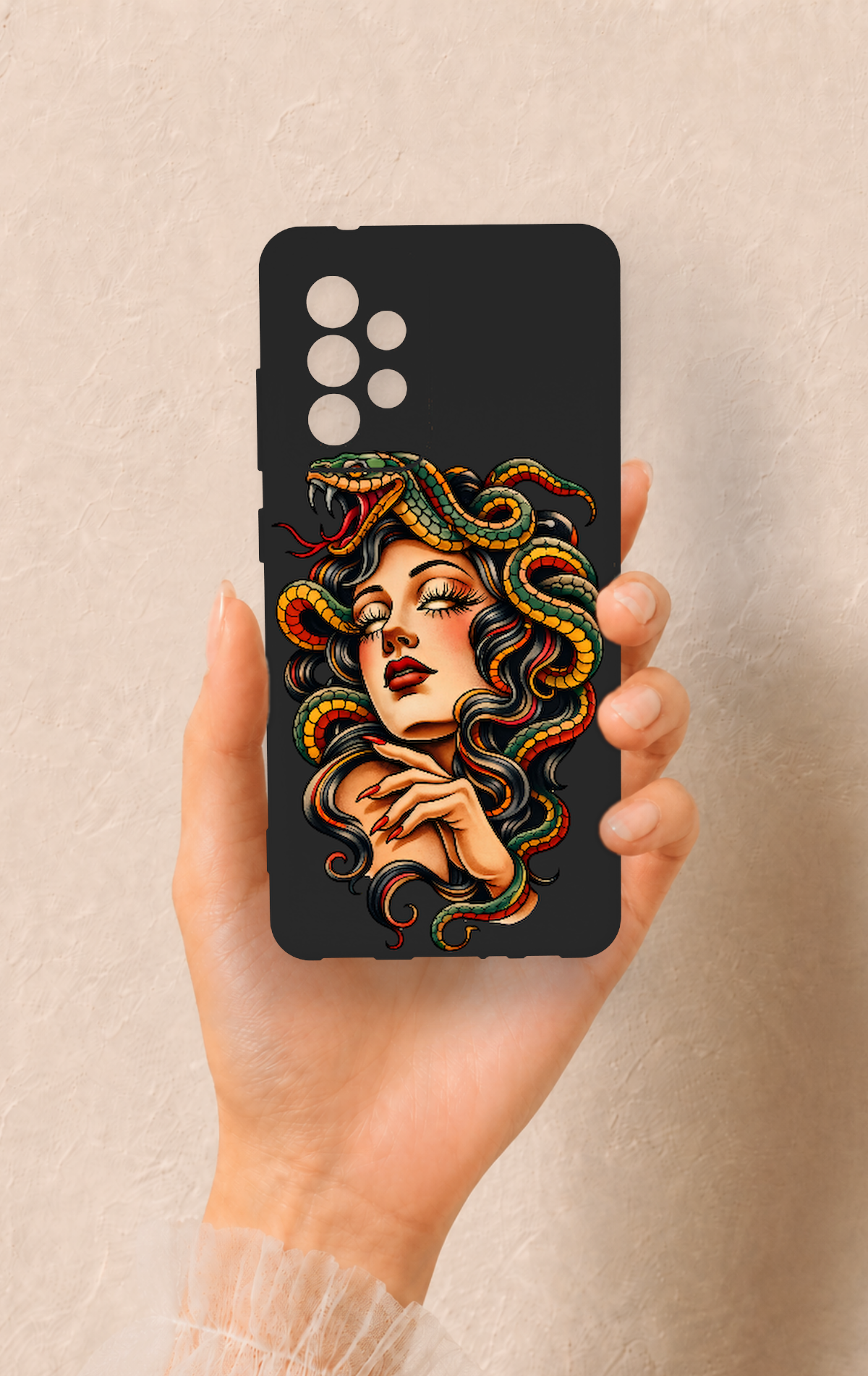 Samsung A52 Uyumlu Medusa Desenli Silikon Kılıf