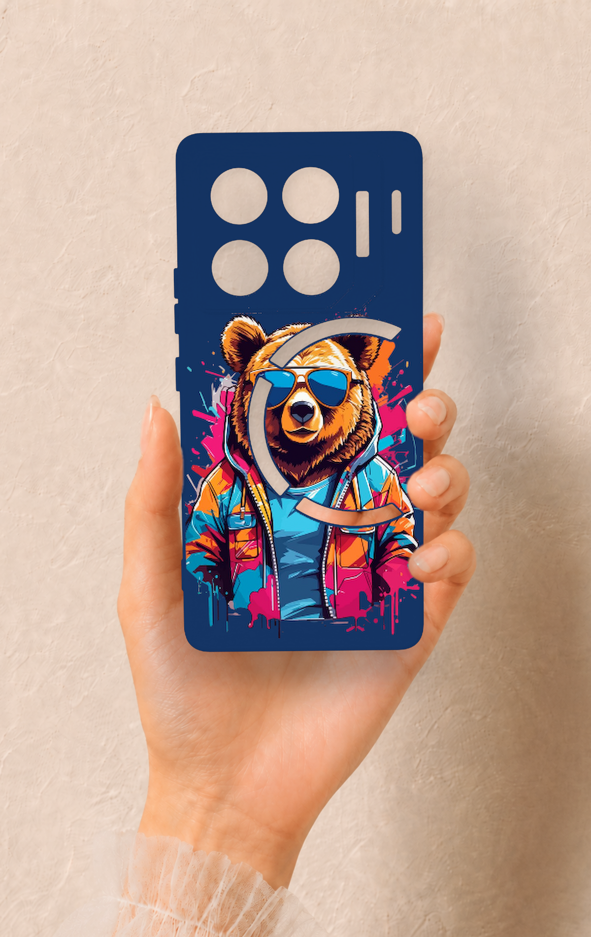 İnfinix Gt 20 Pro Uyumlu Gözlüklü Ayı Desenli Silikon Kılıf