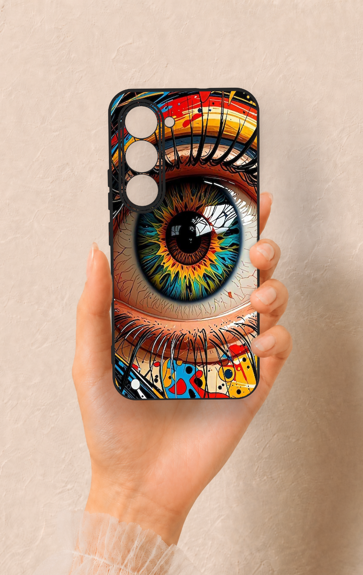 Tecno Spark 40 Pro Uyumlu Renkli Göz Bebeği Desenli Silikon Kılıf
