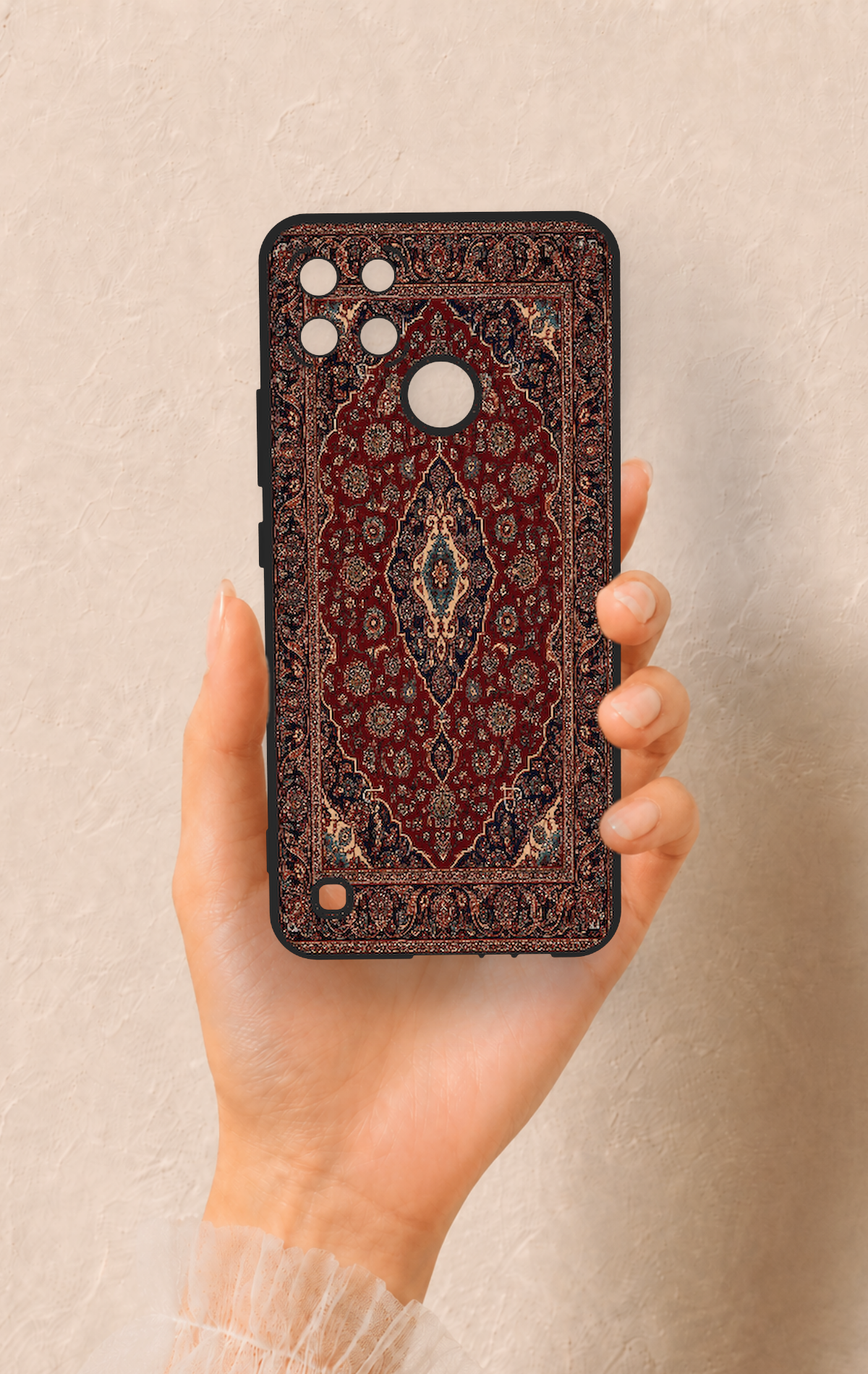 Realme C21Y Uyumlu Acem Halı Desenli Silikon Kılıf