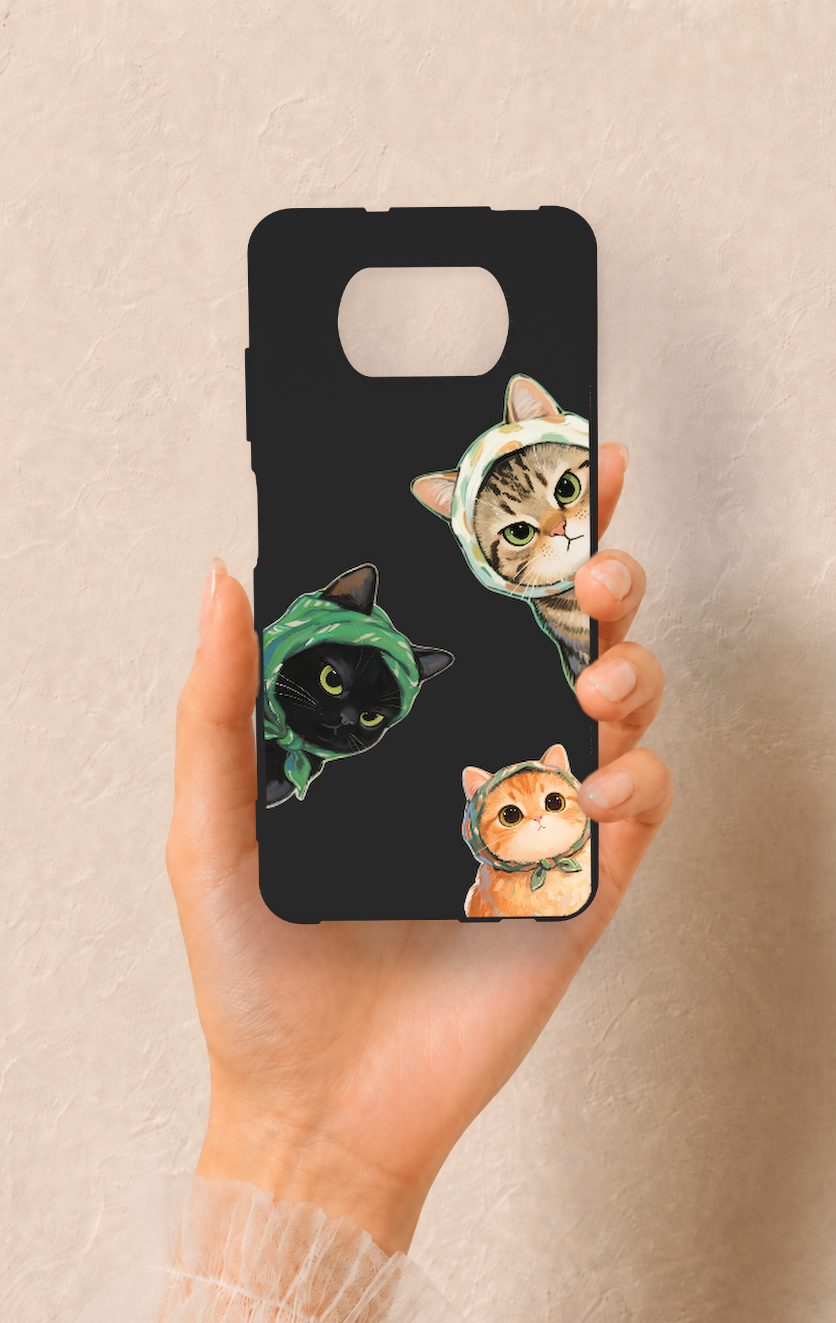 Poco X3 Uyumlu Kedi Ekibi Desenli Silikon Kılıf