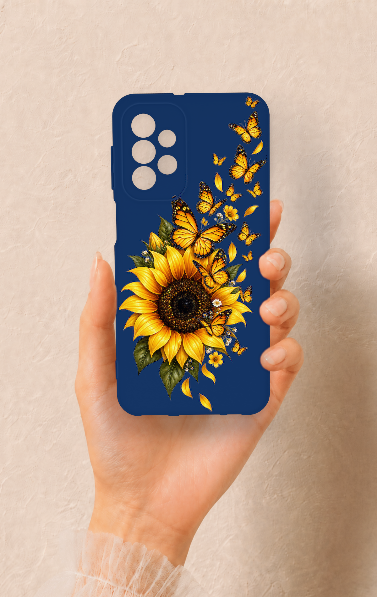 Samsung A23 Uyumlu Ayçiçeği Desenli Silikon Kılıf