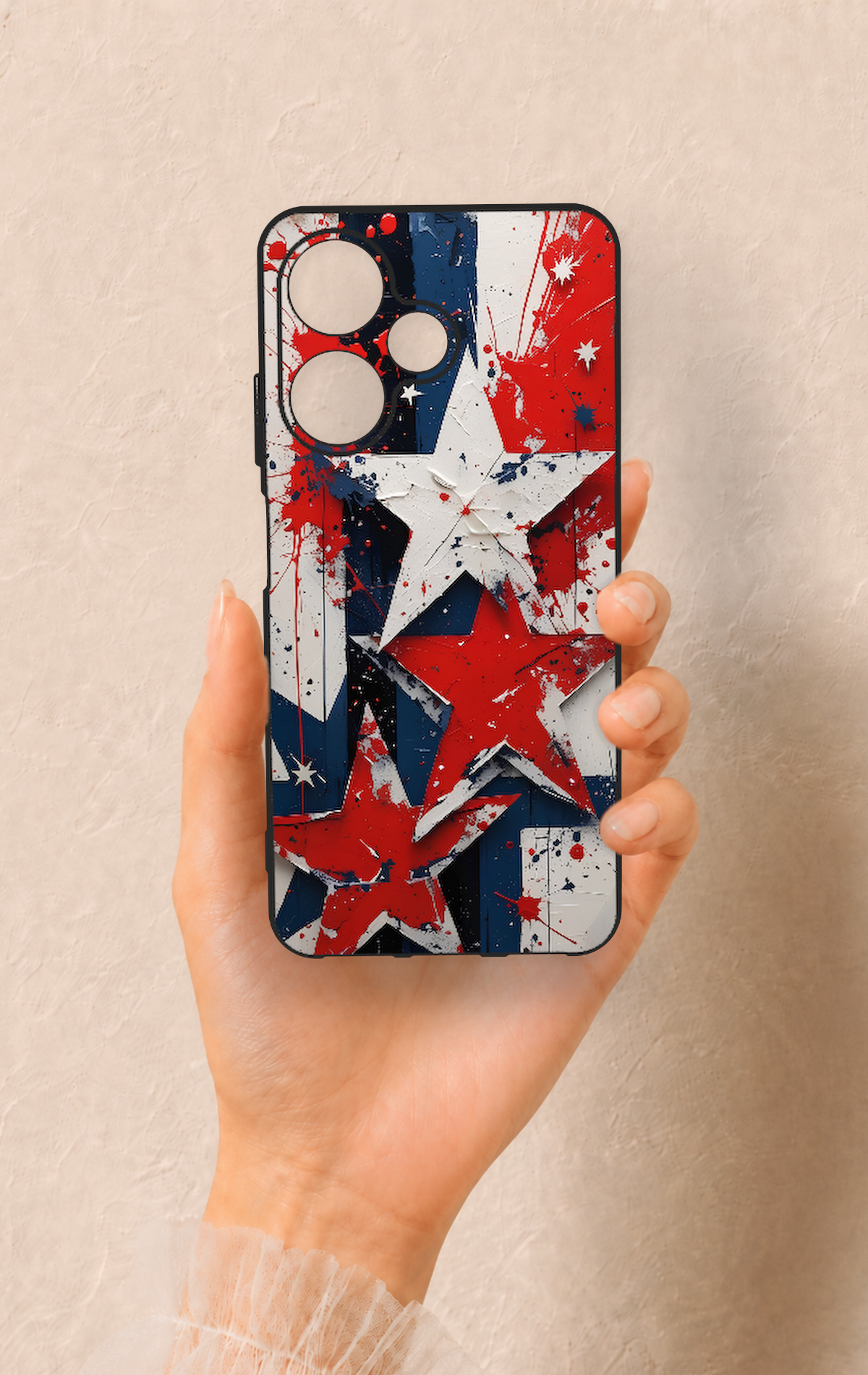İnfinix Hot 30i Uyumlu Star Flag Desenli Silikon Kılıf