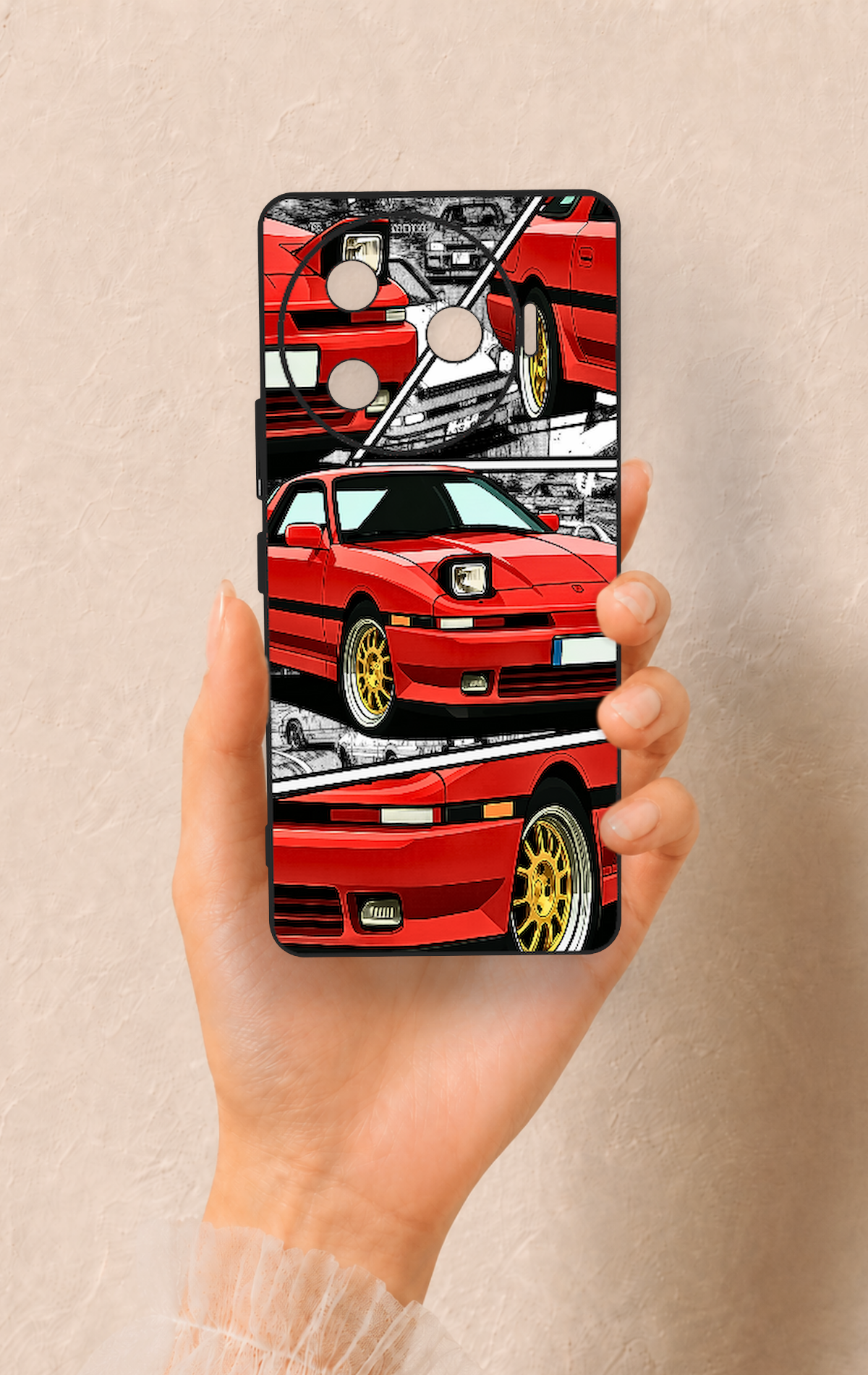 Tecno Camon 30 Pro 5G Uyumlu Kırmızı Supra Desenli Silikon Kılıf