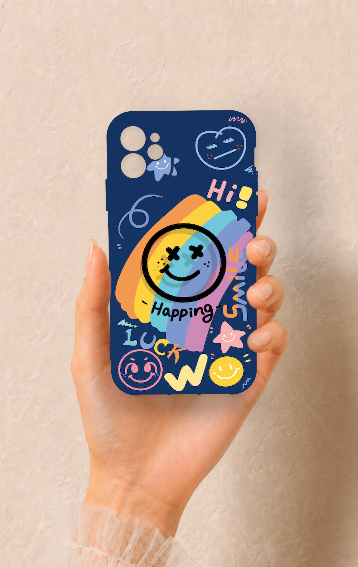 iPhone 11 Uyumlu Happing Smile Desenli Silikon Kılıf