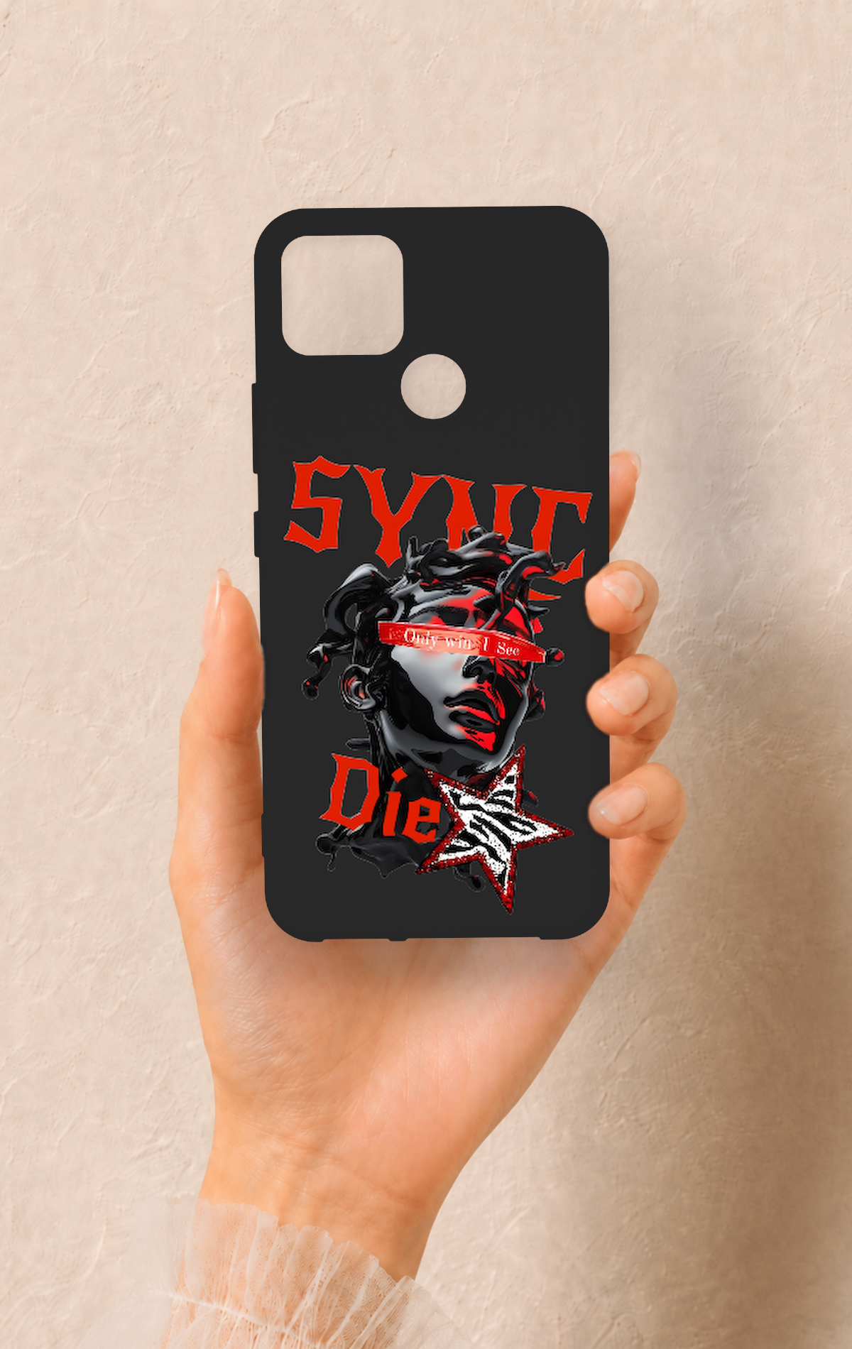 Realme C25 Uyumlu Sync Die Desenli Silikon Kılıf