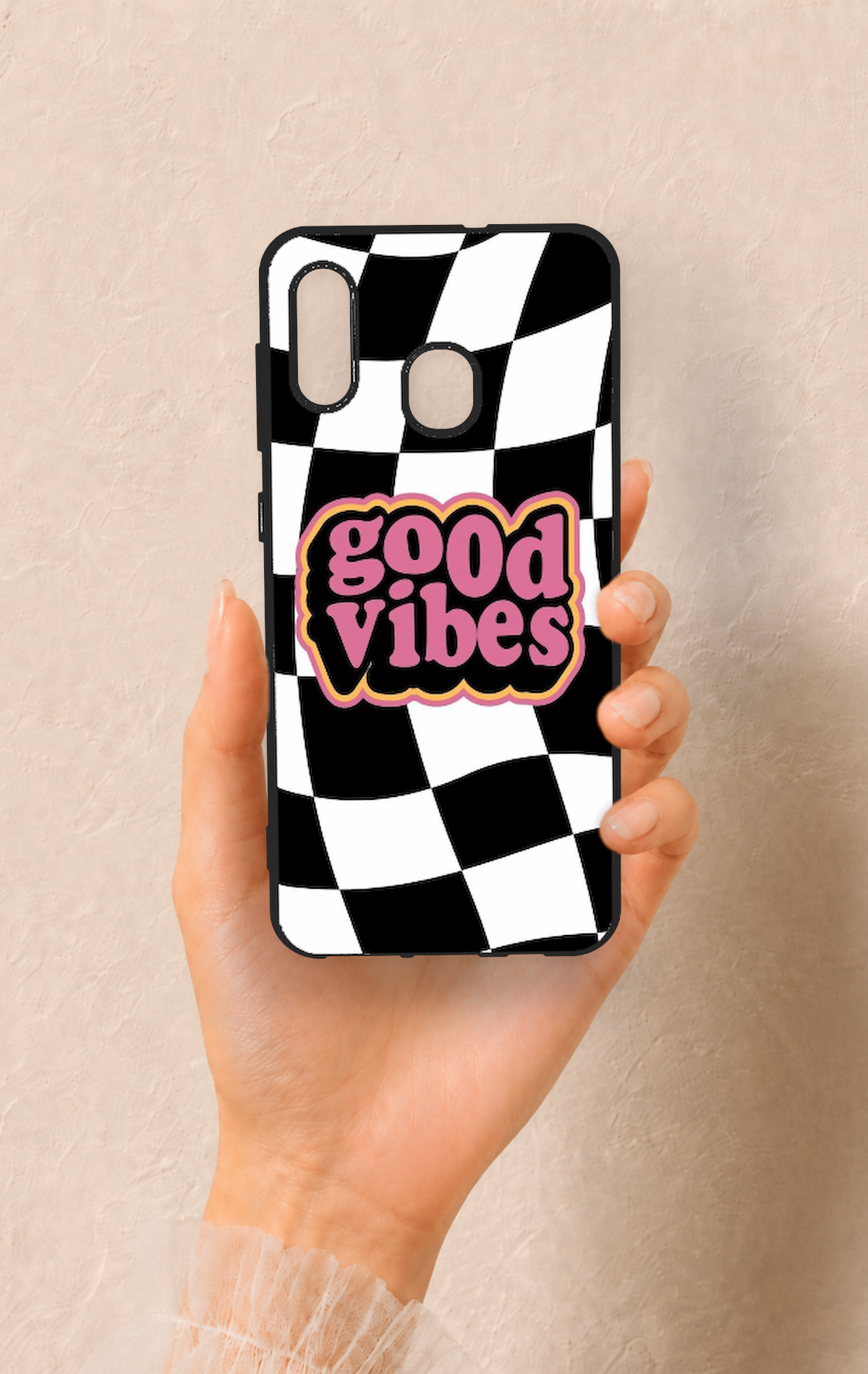 Samsung A20-A30 Uyumlu Black Good Vibes Desenli Silikon Kılıf
