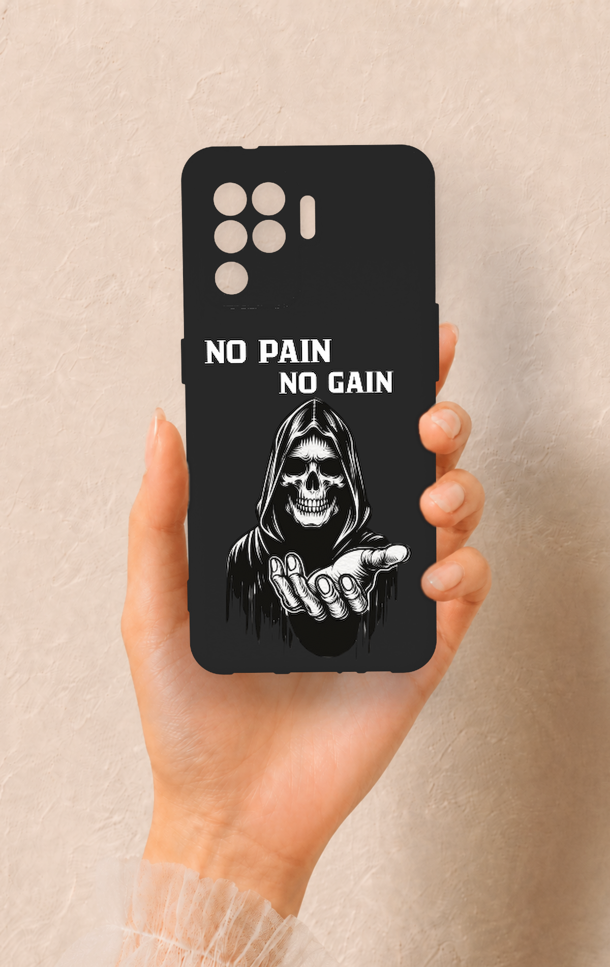 Oppo Reno 5 Lite Uyumlu No Pain No Gain Desenli Silikon Kılıf