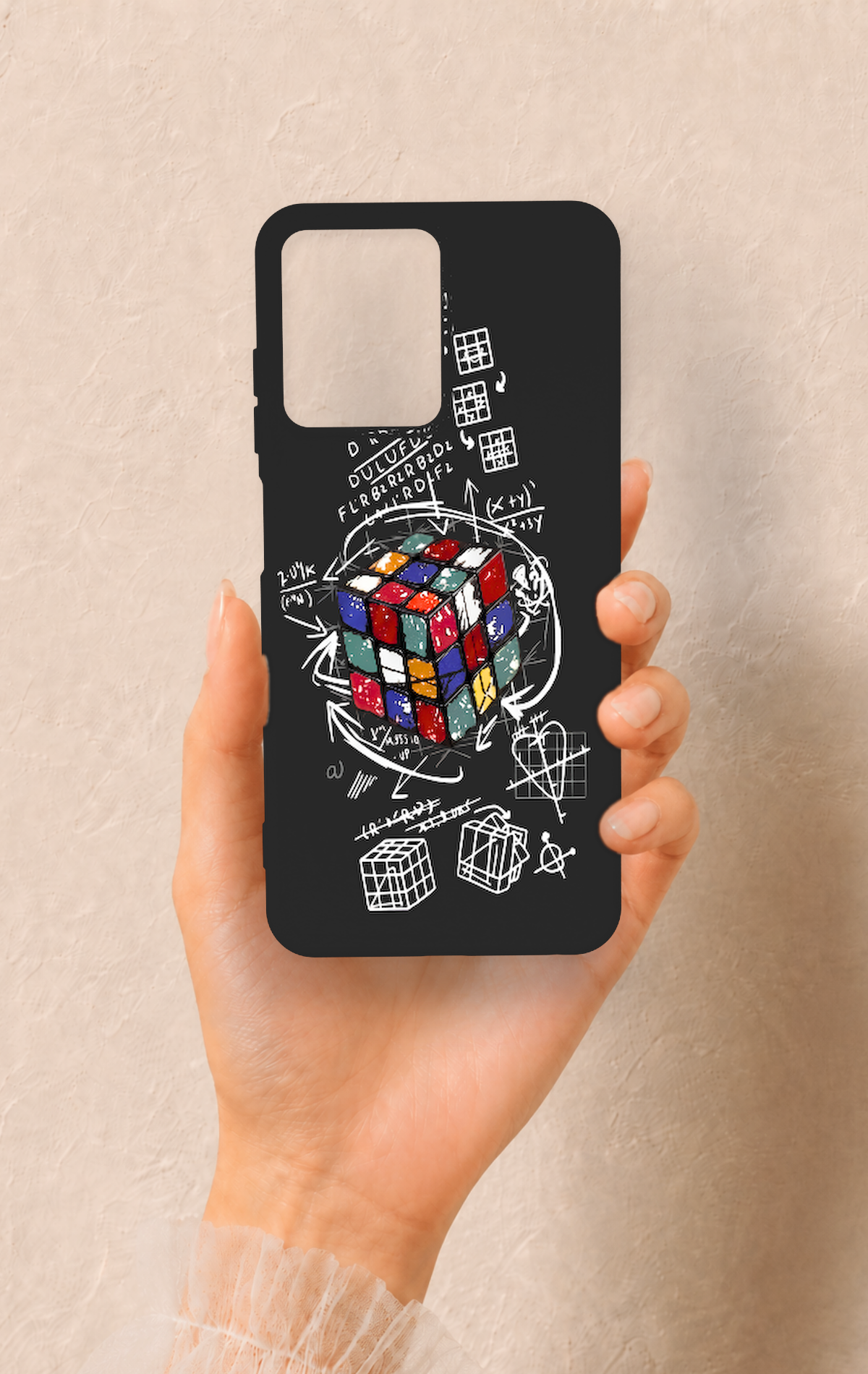 Casper Via M40 Uyumlu Rubik Küb Desenli Silikon Kılıf