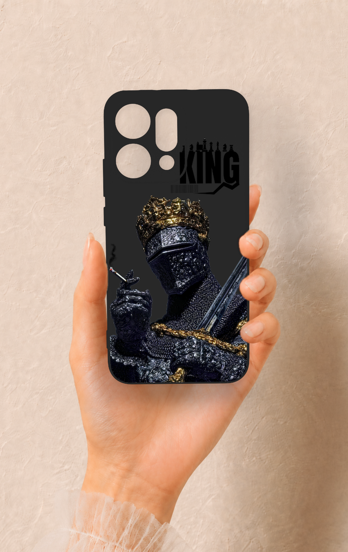 Oppo Reno 14 Uyumlu King Desenli Silikon Kılıf