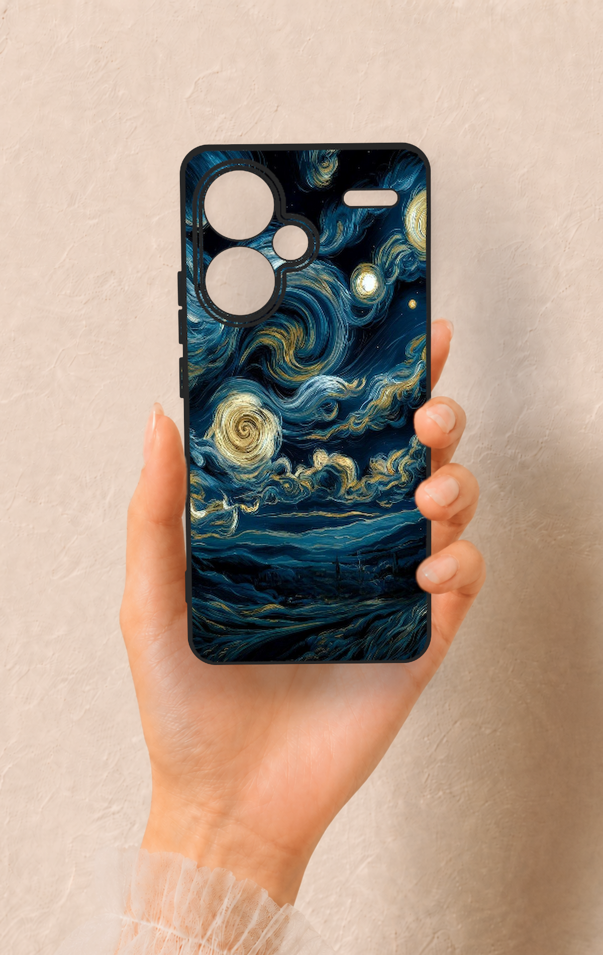 Redmi Note 13 Pro Plus Uyumlu Yıldızlı Gece Desenli Silikon Kılıf