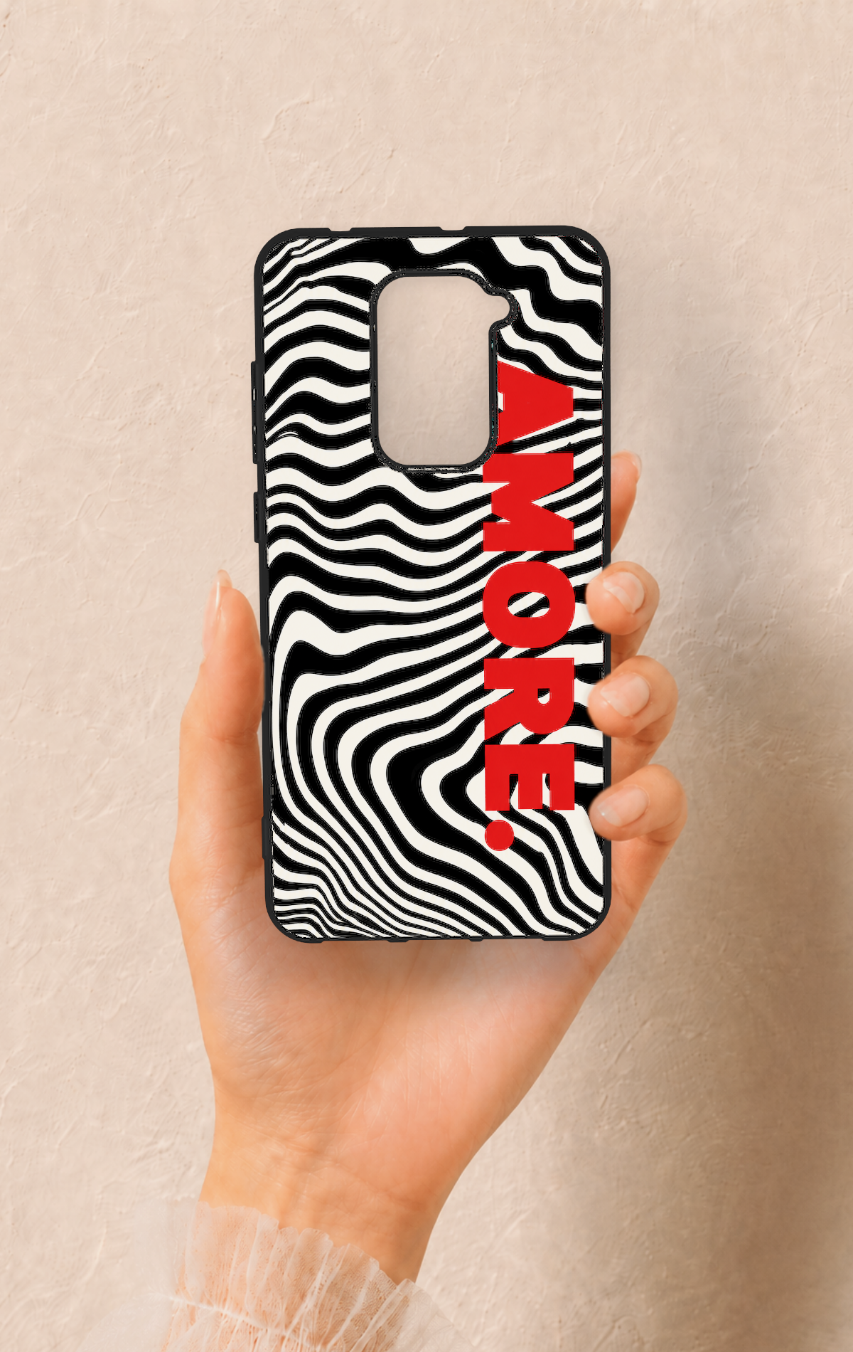 Redmi Note 9 Uyumlu Zebra Amore Desenli Silikon Kılıf