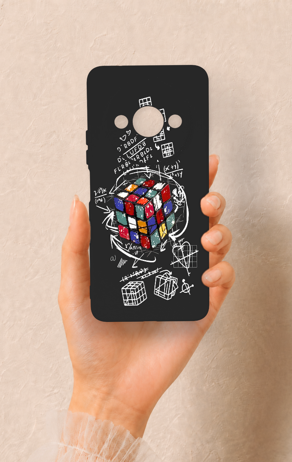 Redmi A3 Uyumlu Rubik Küb Desenli Silikon Kılıf