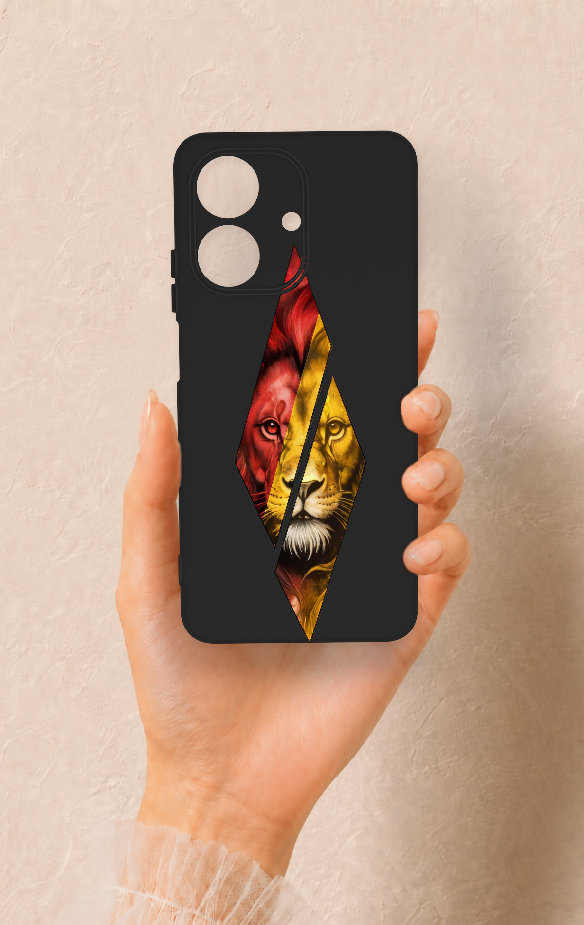 Realme Note 60 Uyumlu Kesik Aslan Desenli Silikon Kılıf